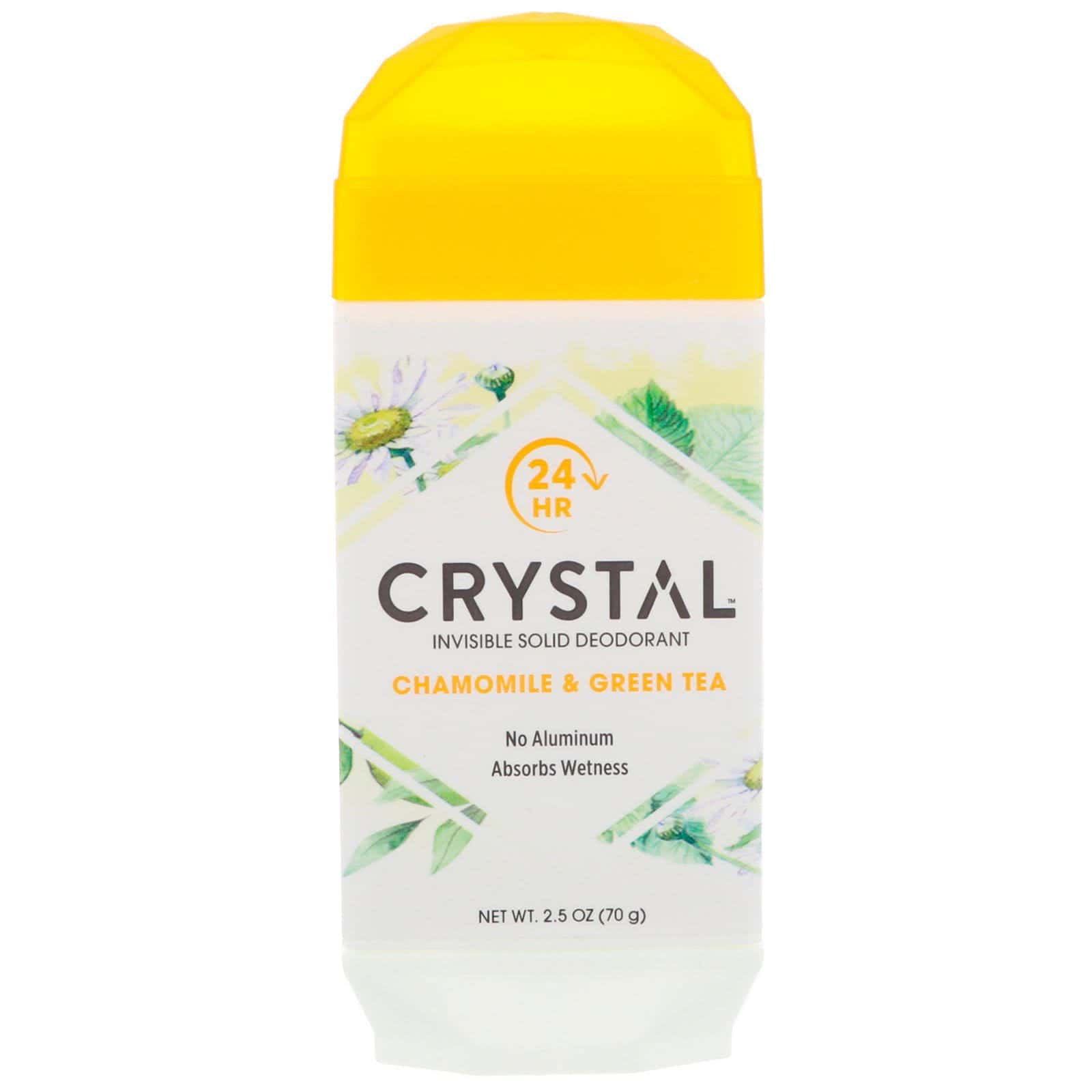 Crystal Body Deodorant, Desodorante sólido invisible, Manzanilla y té verde, 2.5 oz (70 g)