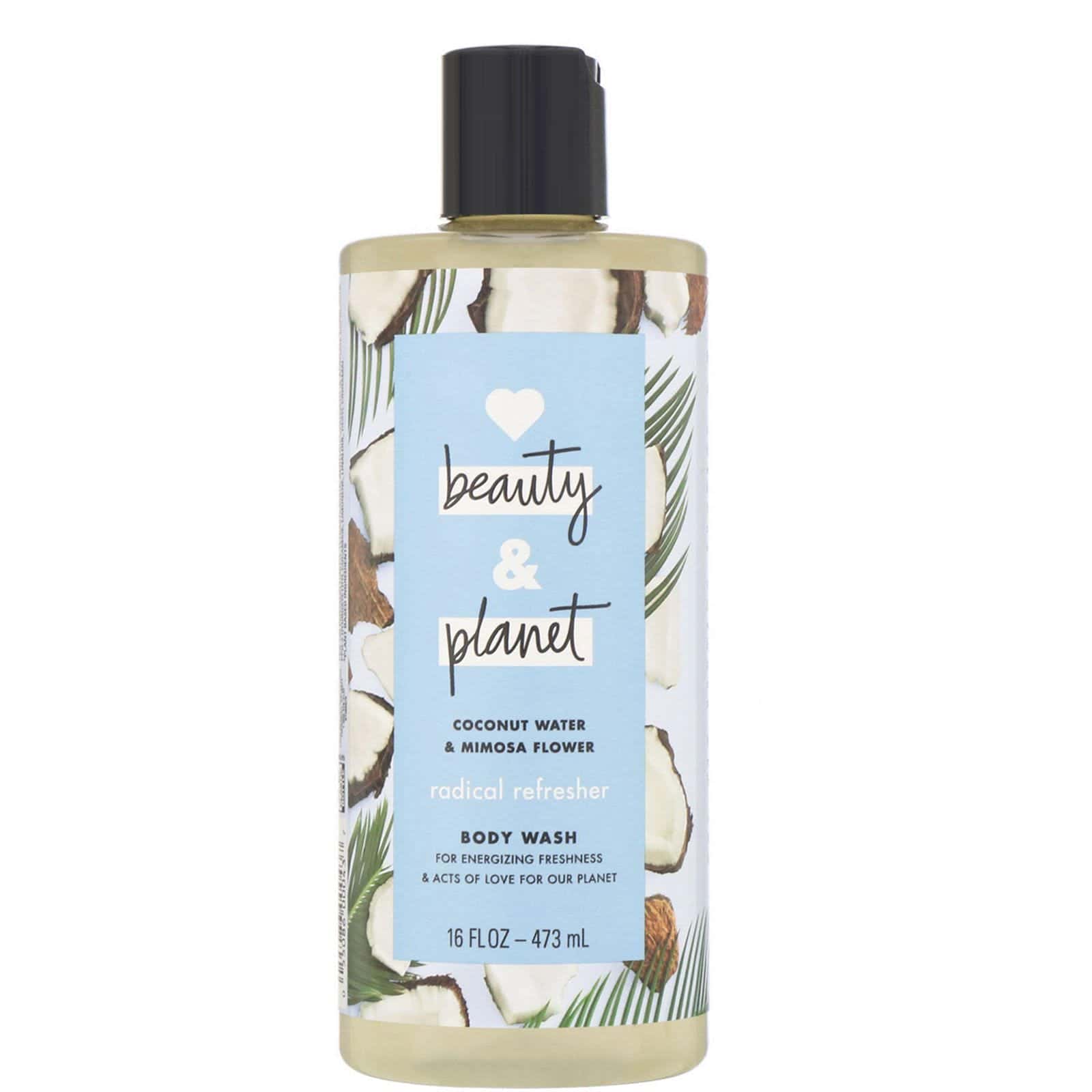 Love Beauty and Planet, Jabón líquido para el cuerpo con agente refrescante intenso, Radical Refresher, Agua de coco y flores de mimosa, 473 ml (16 oz. líq.)
