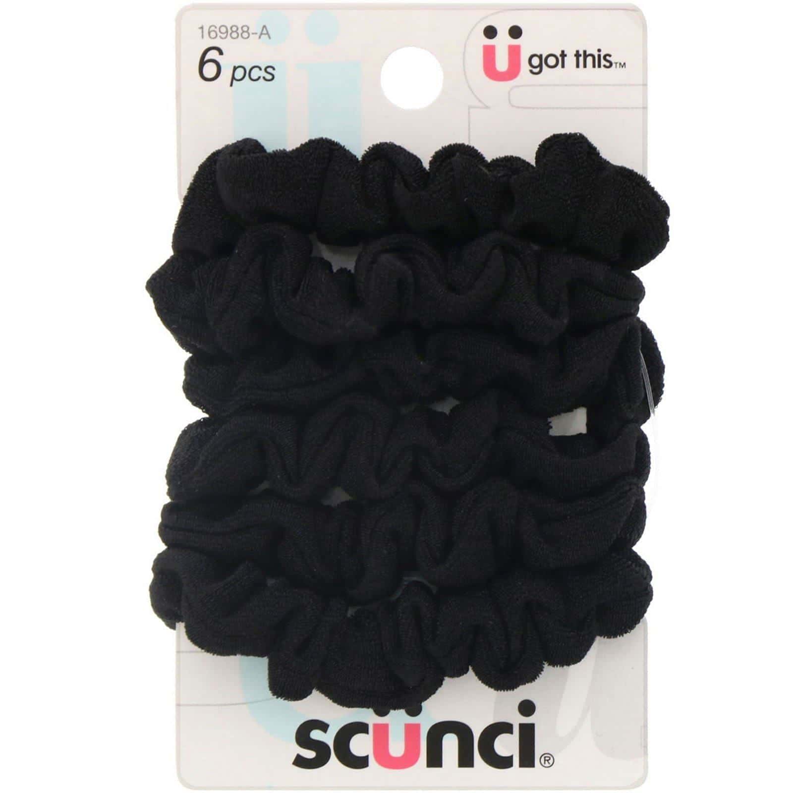 Scunci, Miniligas fruncidas para el cabello, 6 unidades