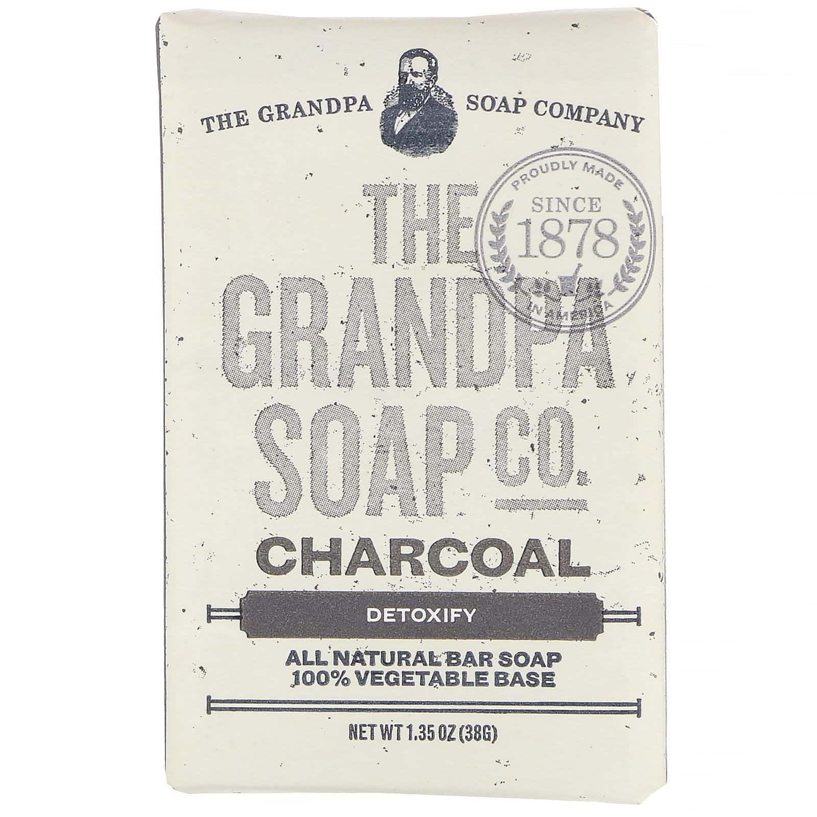 Grandpa's, Jabón en barra para rostro y cuerpo, Desintoxicante, Carbón, 38 g (1,35 oz)