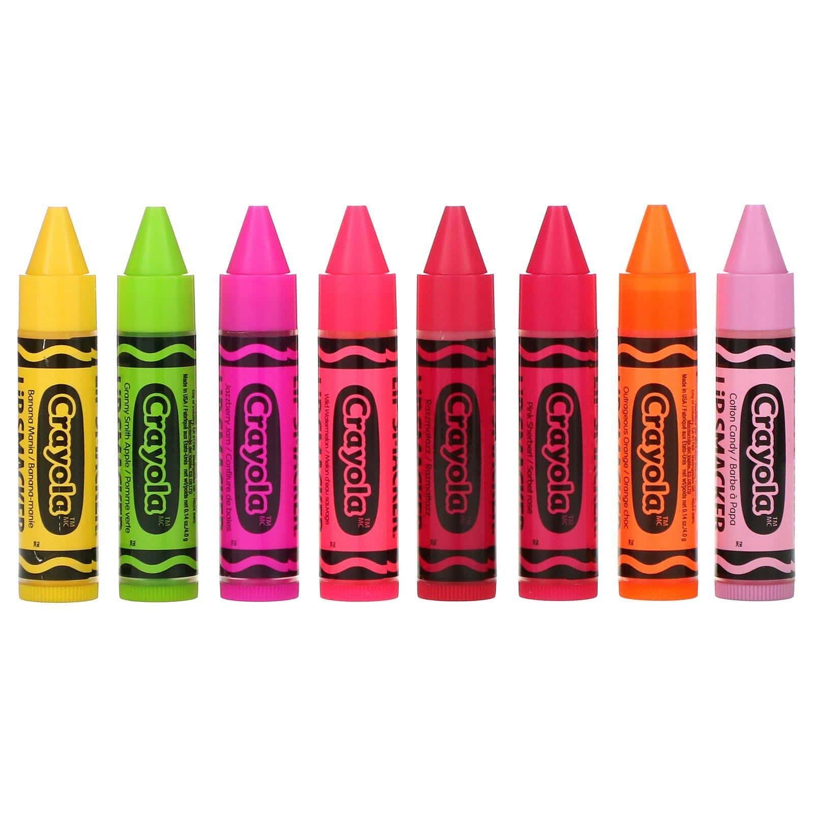 Lip Smacker, Crayola, Paquete surtido de bálsamos labiales, 8 piezas, 4 g (0,14 oz) cada una