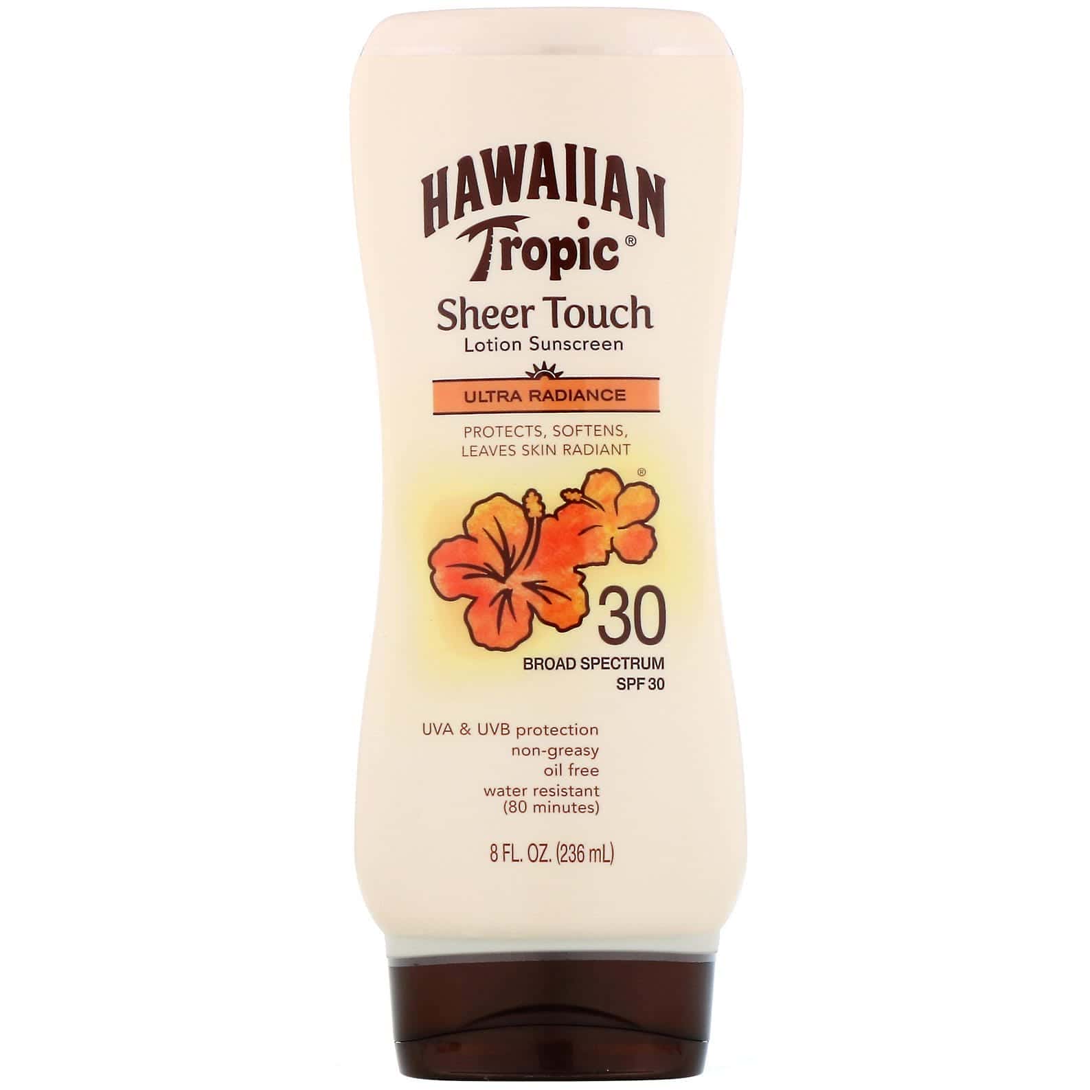 Hawaiian Tropic, Sheer Touch, Loción bronceadora, Ultrarradiante, FPS 30, 236 ml (8 oz)