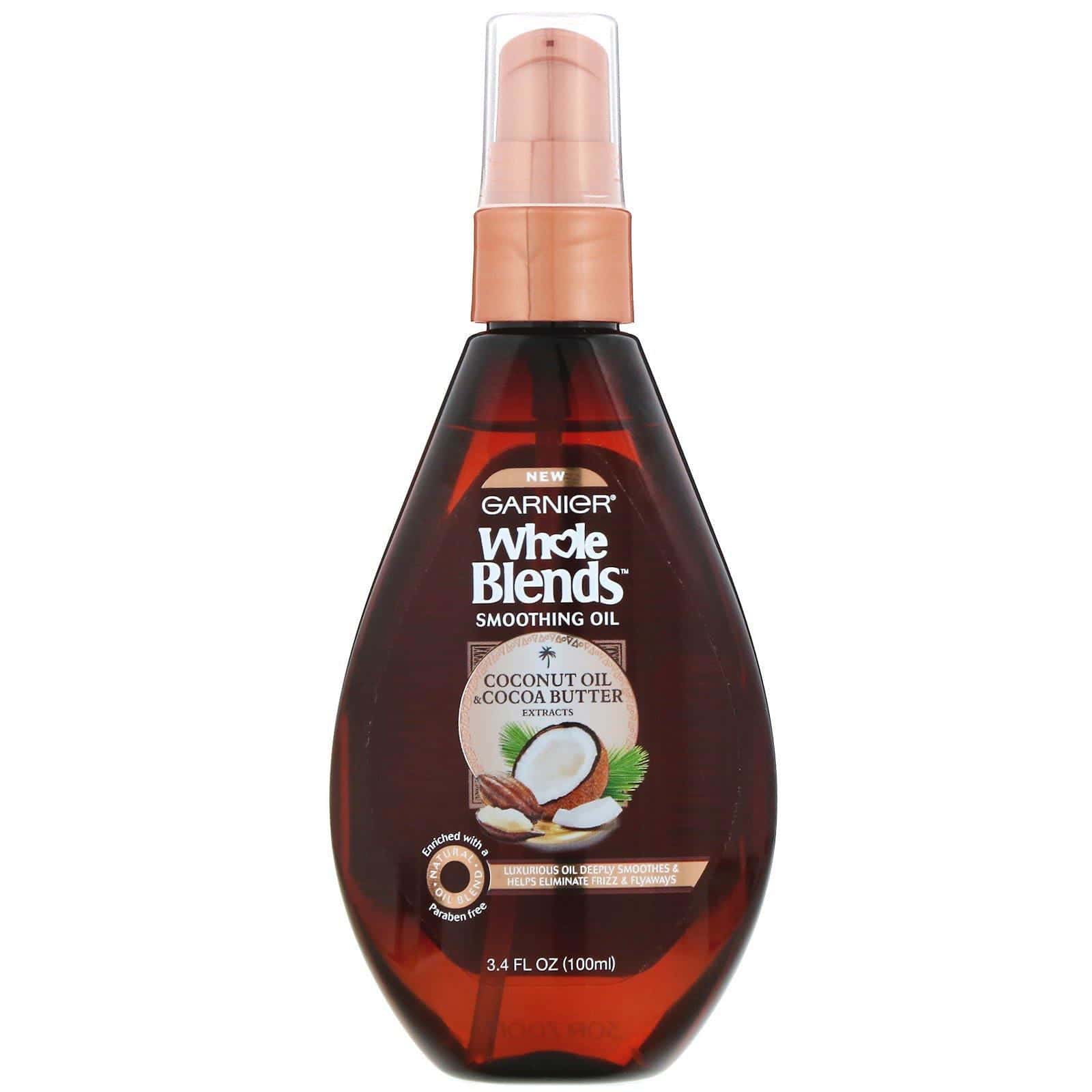 Garnier, Whole Blends, Aceite suavizante, Aceite de coco y manteca de cacao, 100 ml (3,4 oz. líq.)