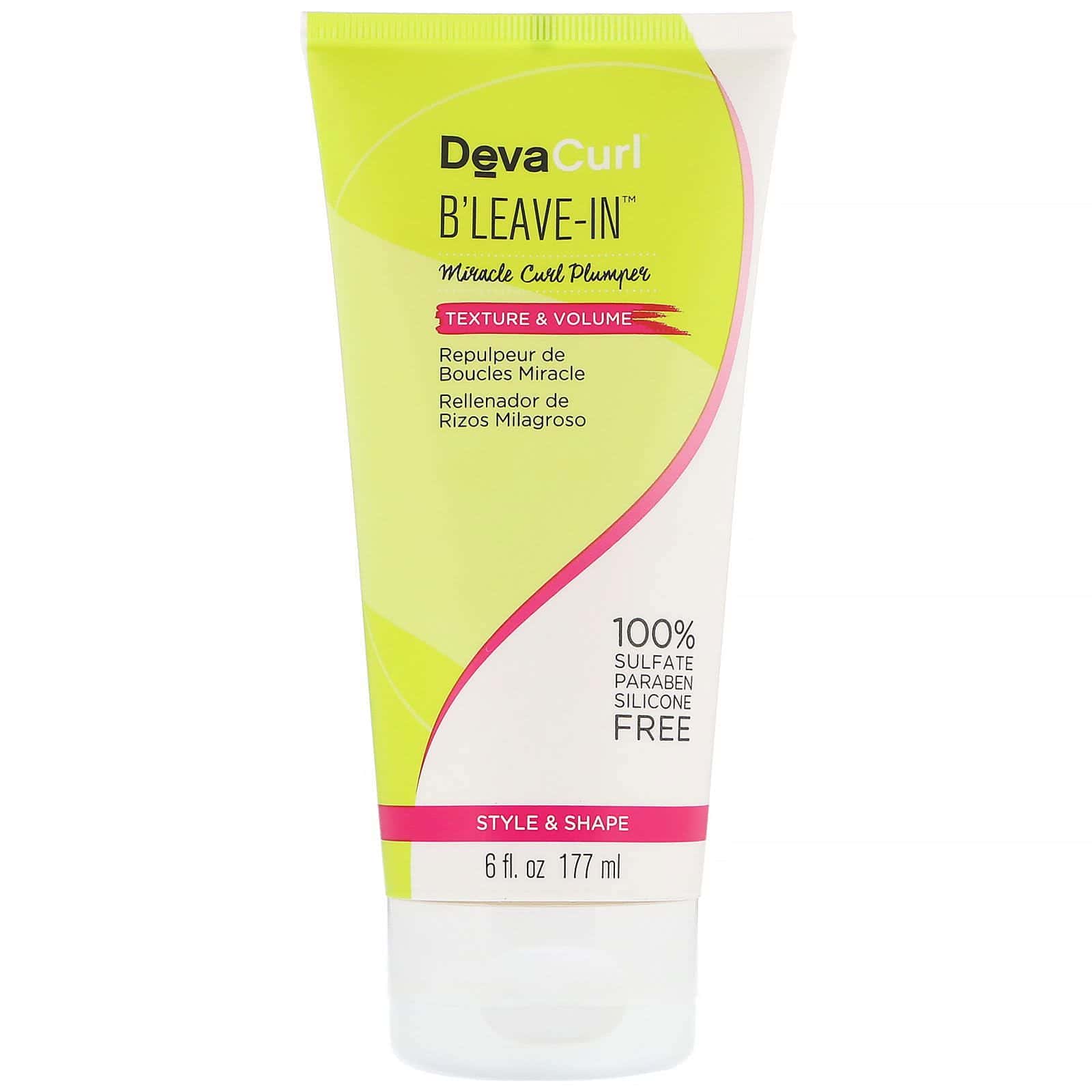 DevaCurl, B'Leave-In, Rellenador de rizos milagroso, Textura y volumen, 177 ml (6 oz. líq.)