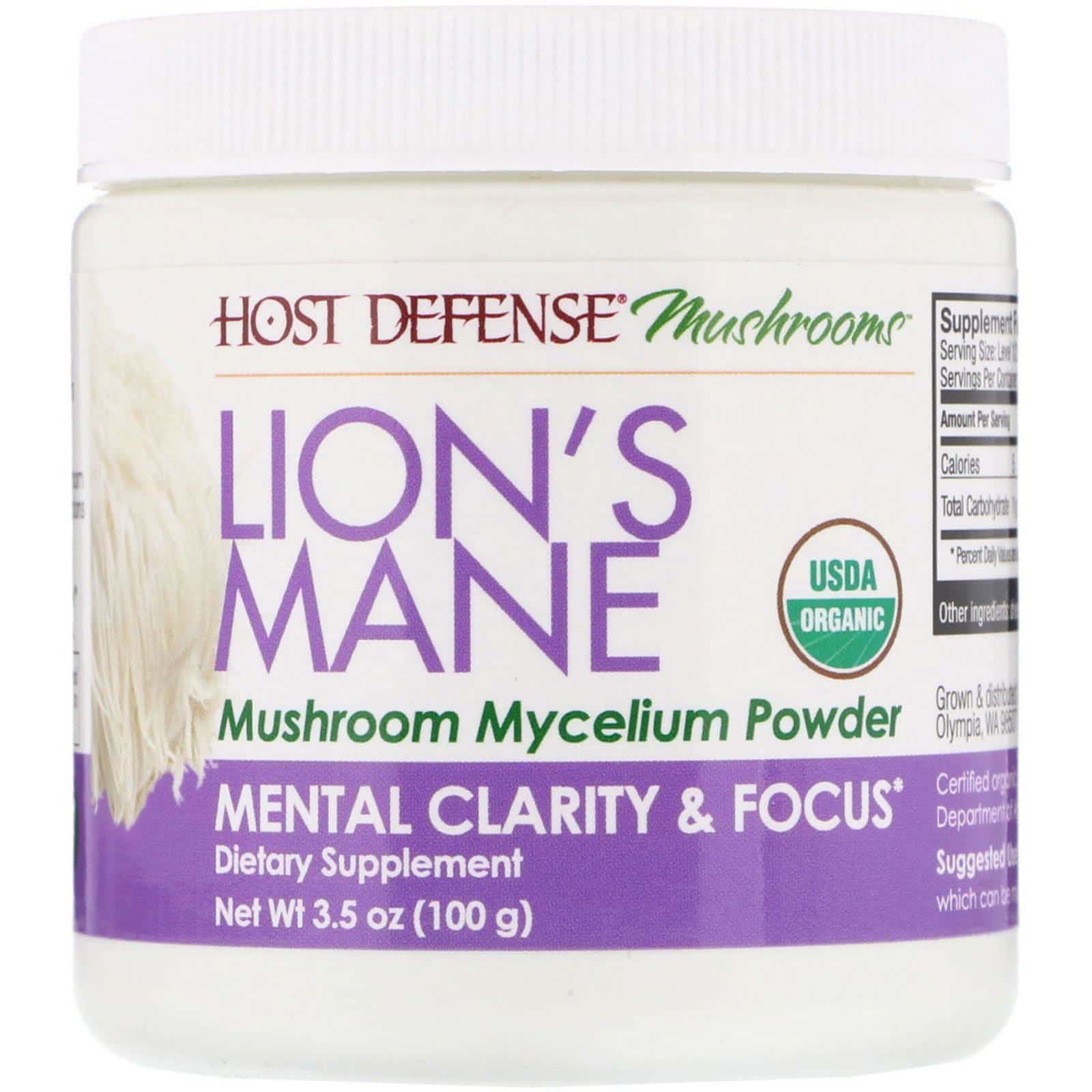 Fungi Perfecti, Melena de león, micelios de hongo pulverizado, claridad mental y enfoque, 100 g (3,5 oz)