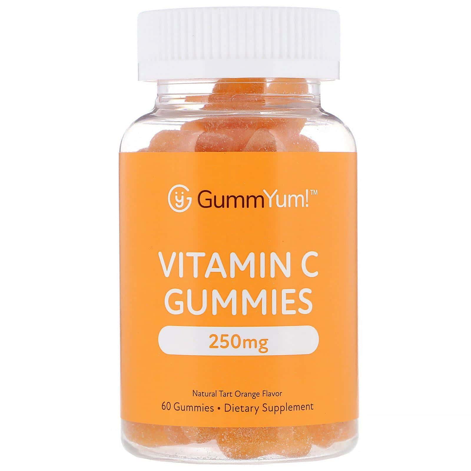 GummYum!, Gomitas de vitamina C, Sabor natural a naranja ácida, 125 mg, 60 gomitas
