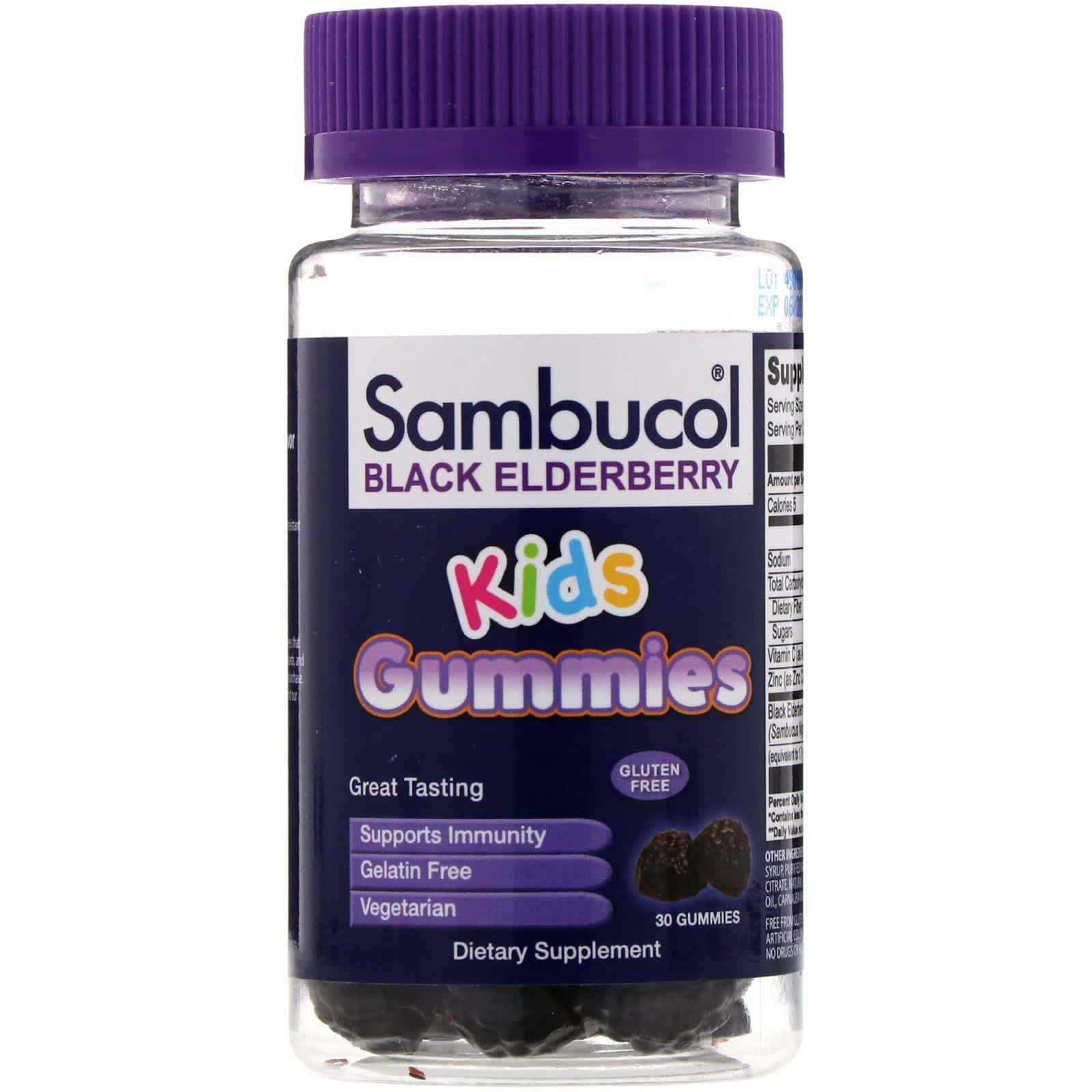 Sambucol, Saúco negro, gomitas para niños, 30 gomitas