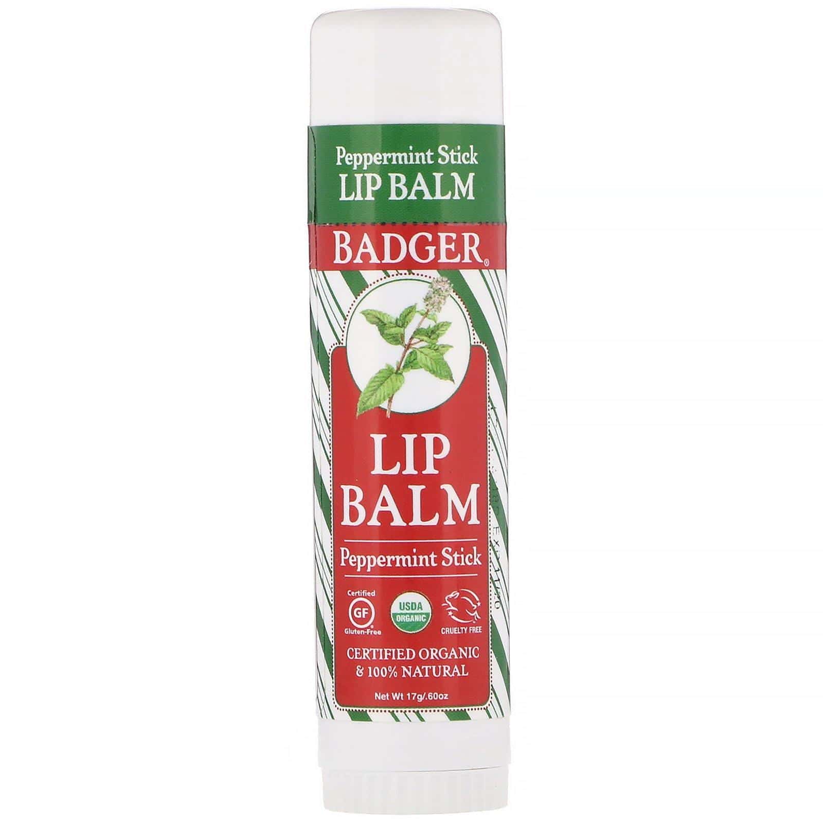Badger Company, Bálsamo labial, Barra de menta, 17 g (0,60 oz)