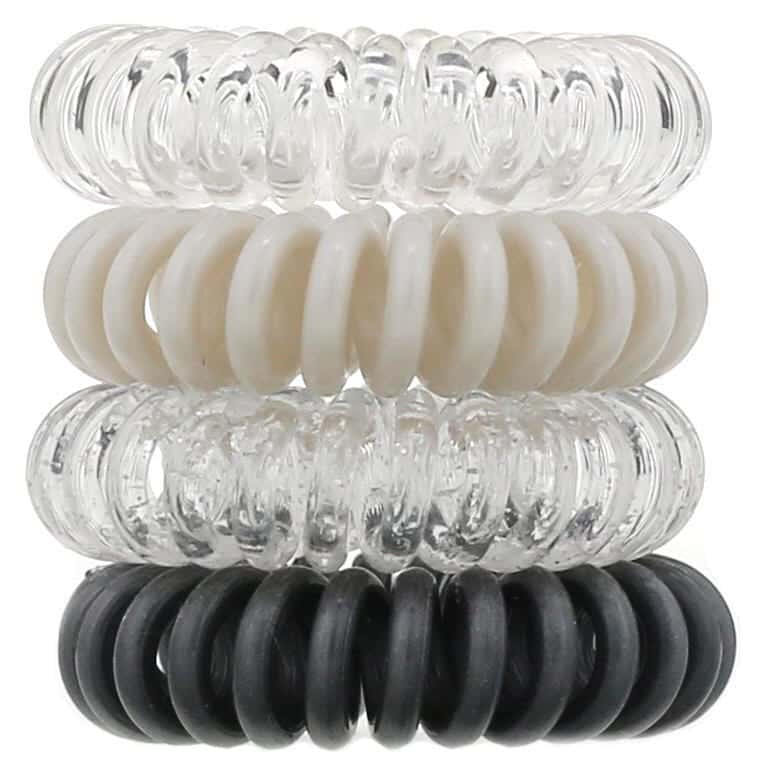 Kitsch, Sujetadores en espiral para el cabello, Color carbón, 4 piezas