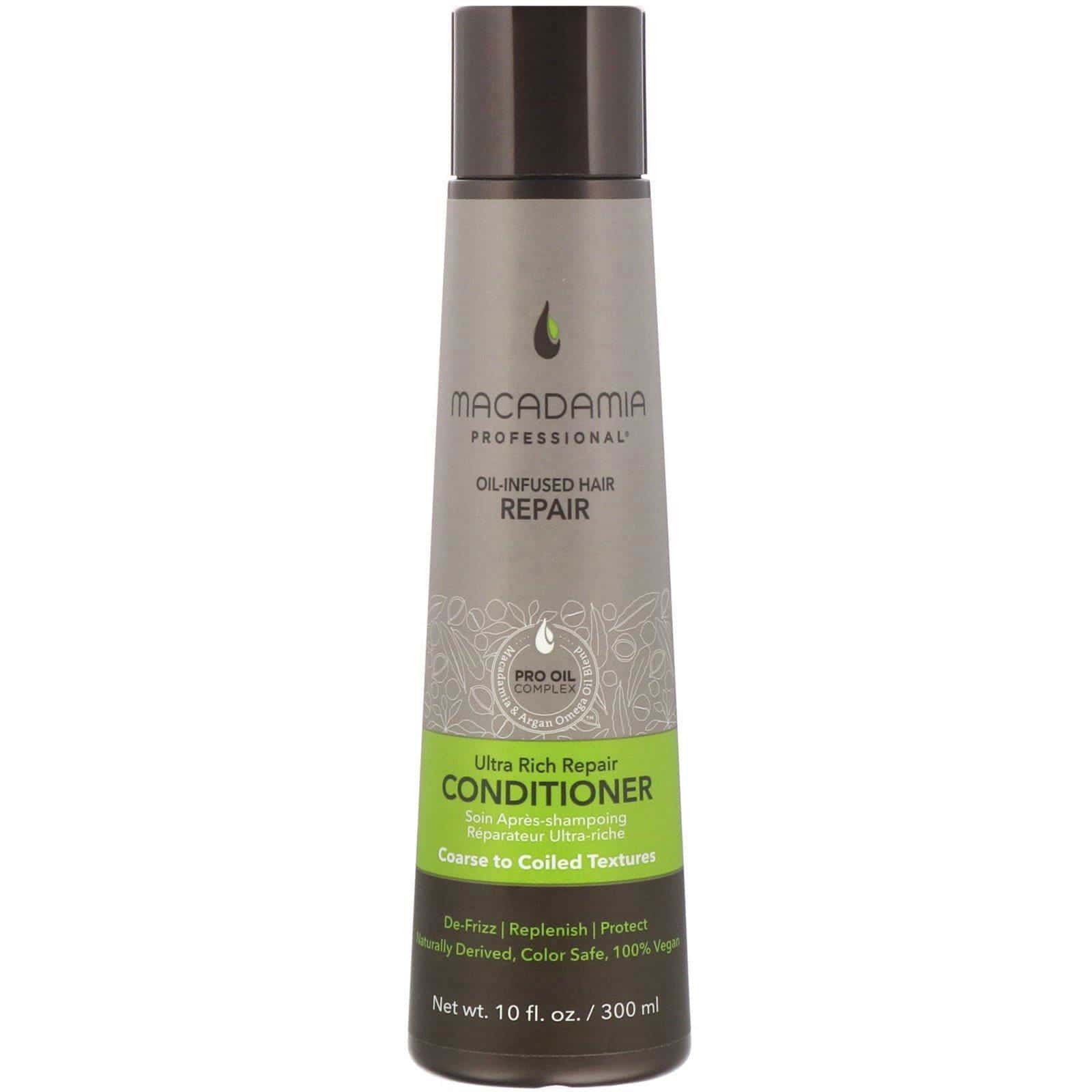 Macadamia Professional, Acondicionador reparador ultraenriquecido, Texturas gruesas a espiraladas, 300 ml (10 oz. líq.)