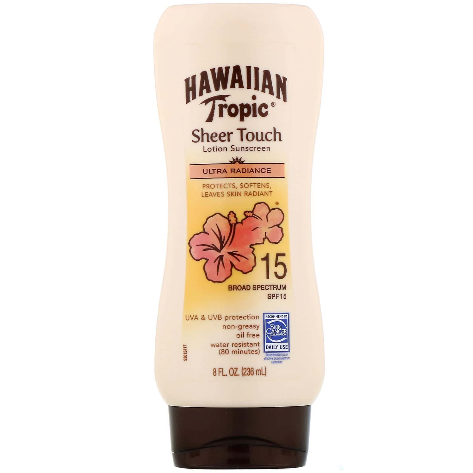 Hawaiian Tropic, Sheer Touch, Loción bronceadora, Ultraradiante, FPS 15, 236 ml (8 oz)
