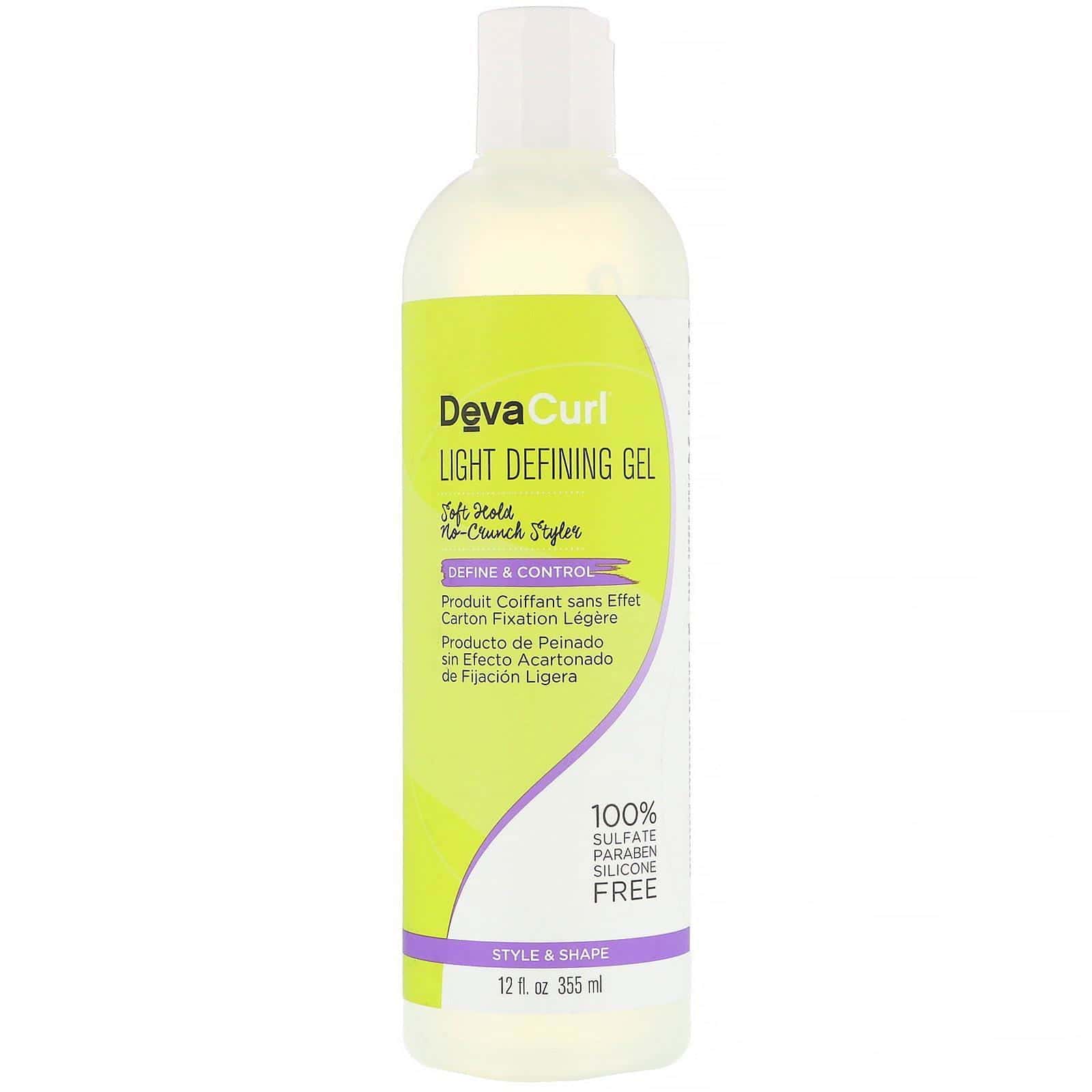 DevaCurl, Gel de definición suave, Fijación, Producto de peinado sin efecto acartonado de fijación ligera, Definición y control, 355 ml (12 oz. líq.)