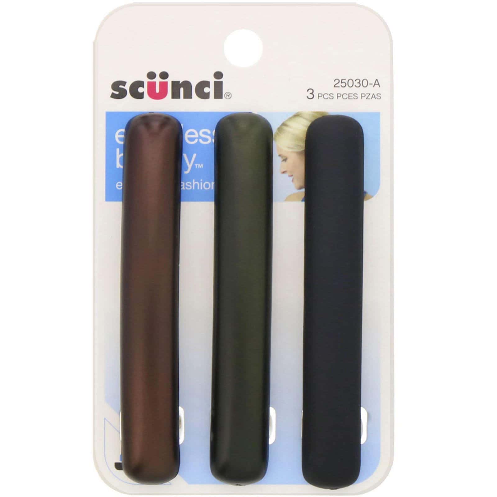 Scunci, Effortless Beauty, Hebillas color mate, 3 unidades