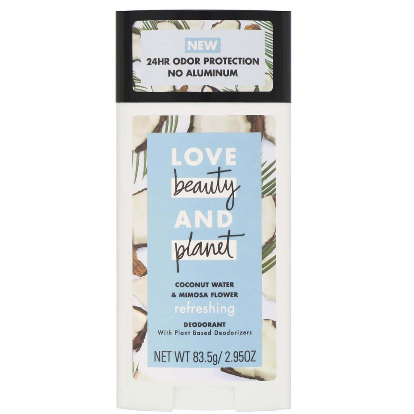Love Beauty and Planet, Desodorante refrescante, Refreshing, Agua de coco y flores de mimosa, 83,5 g (2,95 oz)