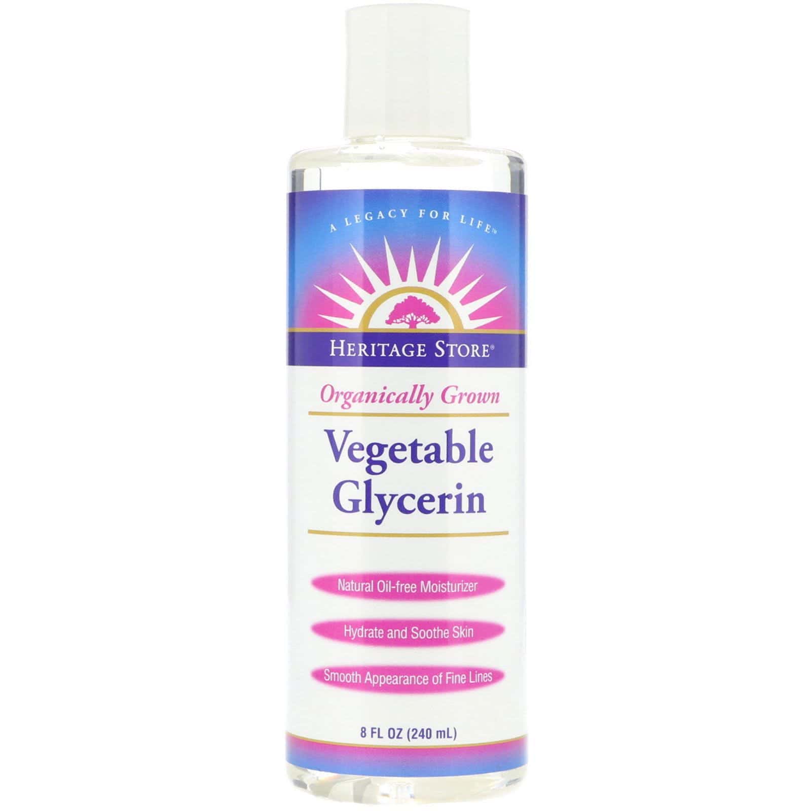 Heritage Store, Glicerina vegetal, humectante natural sin oleosidad, 8 oz líq. (240 ml)