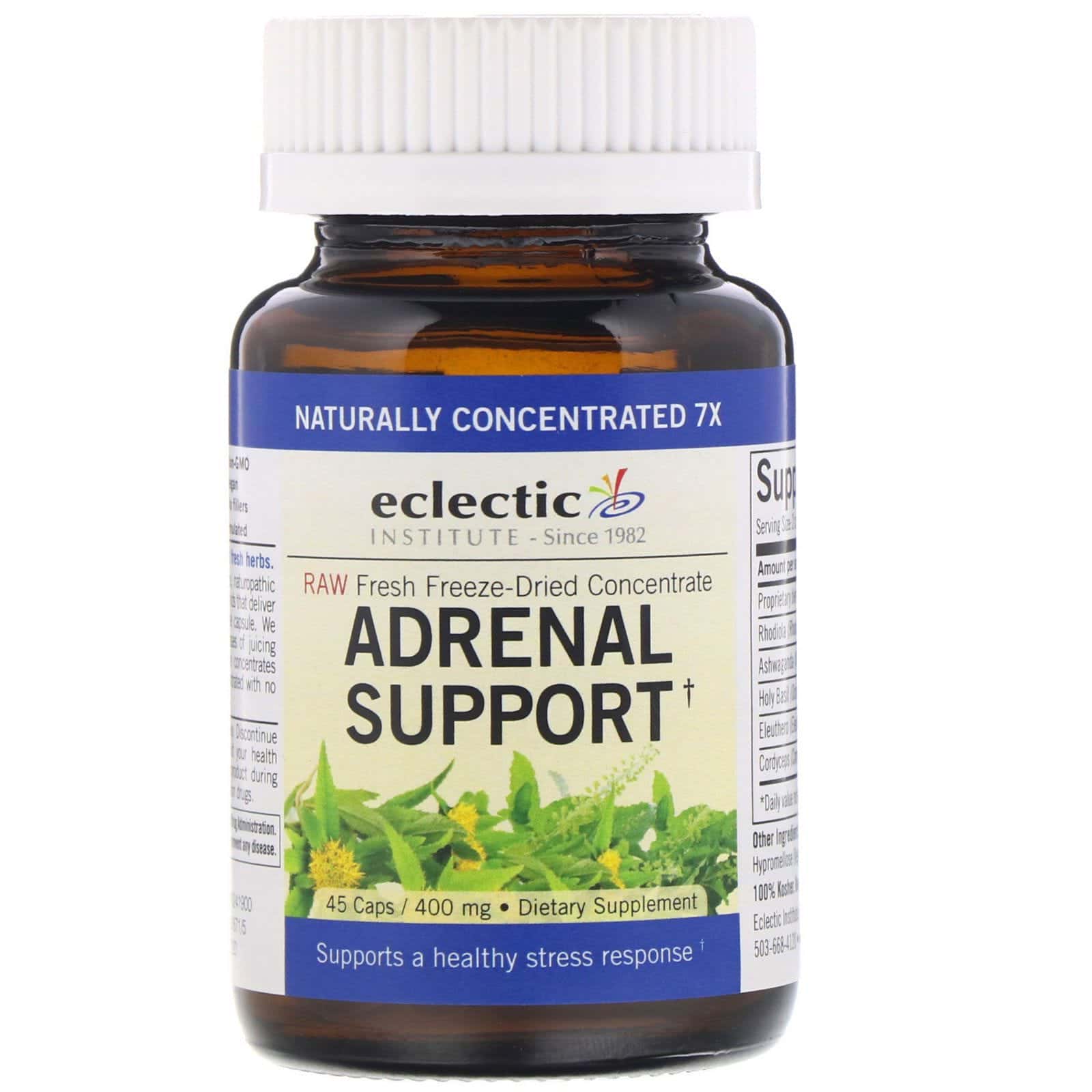 Eclectic Institute, Adrenal Support, 400 mg, 45 Caps