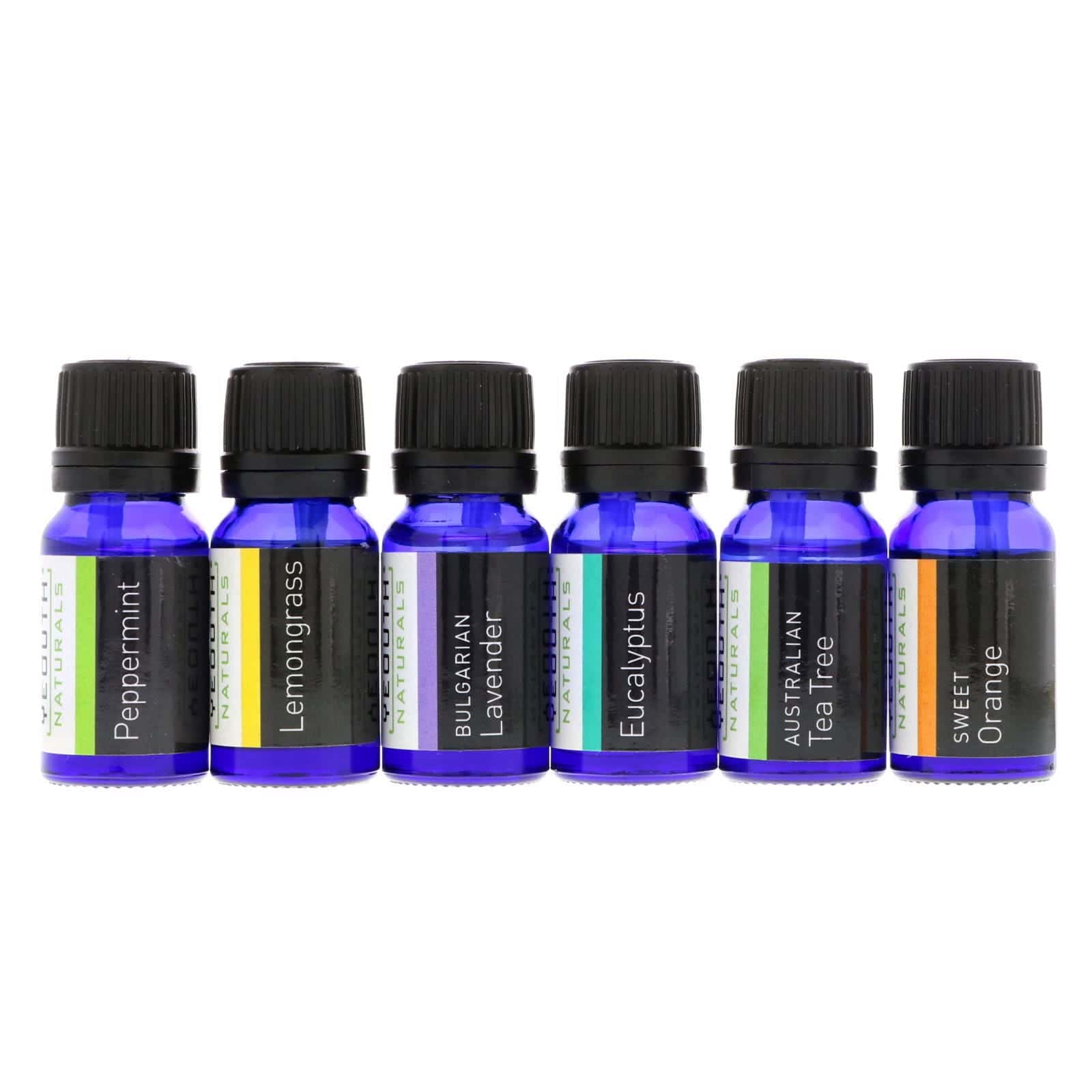 Yeouth, Aceite esencial de grado terapéutico, paquete básico para terapia, paquete de 6, 10 ml (.34 fl. Oz) c/u