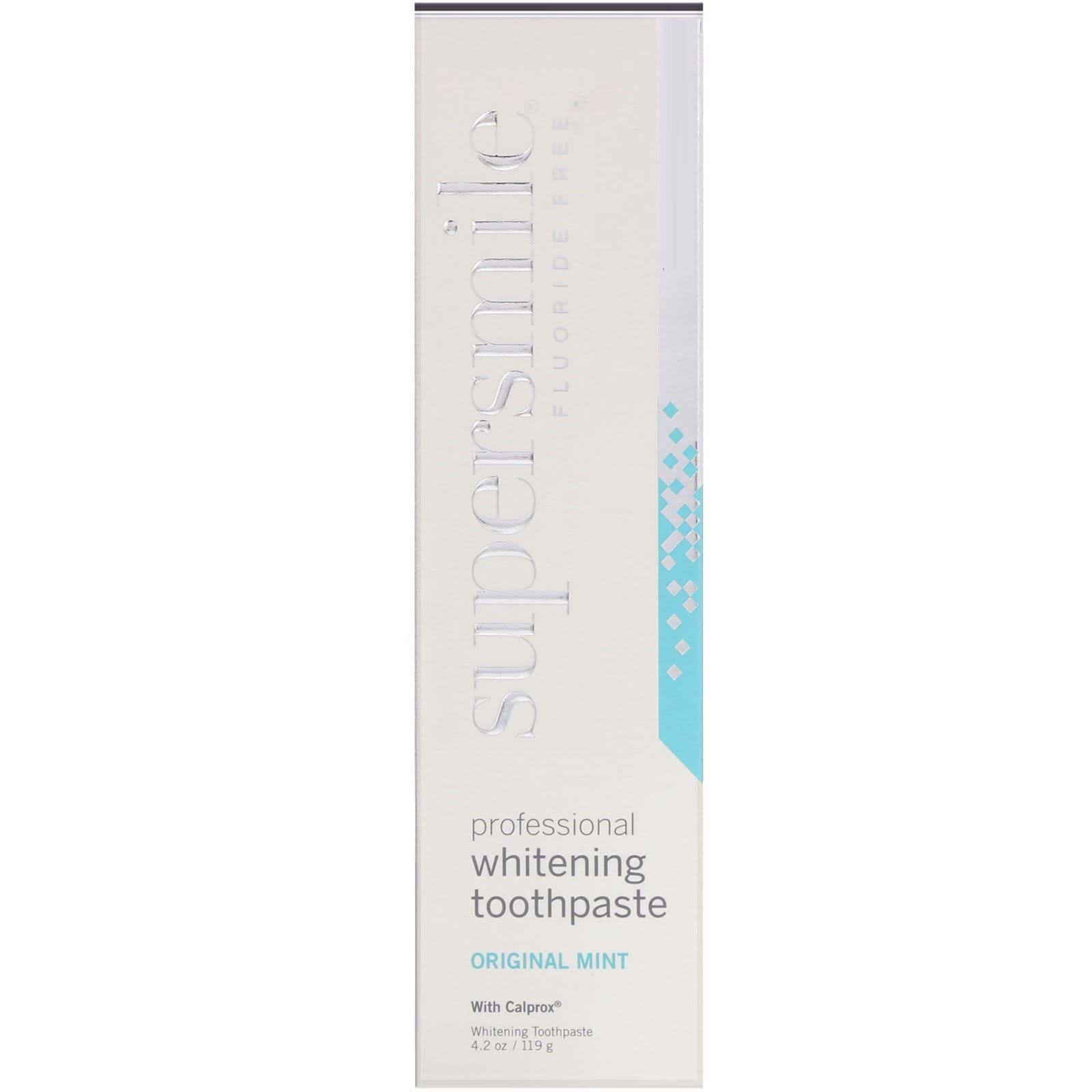 Supersmile, Pasta dental blanqueadora profesional, Sin fluoruro, Menta original, 119 g (4,2 oz)