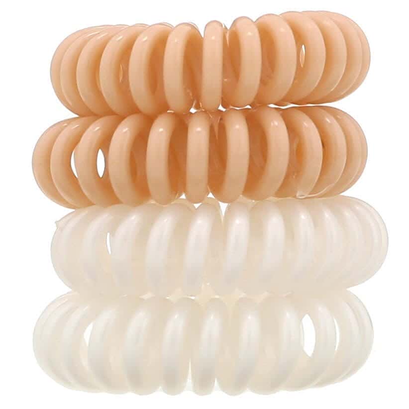 Kitsch, Sujetadores en espiral para el cabello, Color natural, 4 piezas