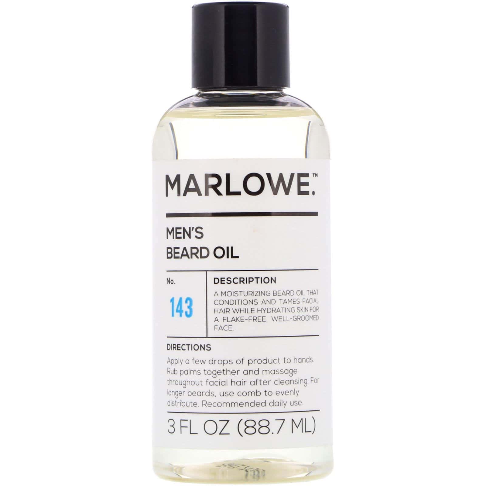 Marlowe, Aceite para la barba, N.° 143, 88,7 ml (3 oz. líq.)