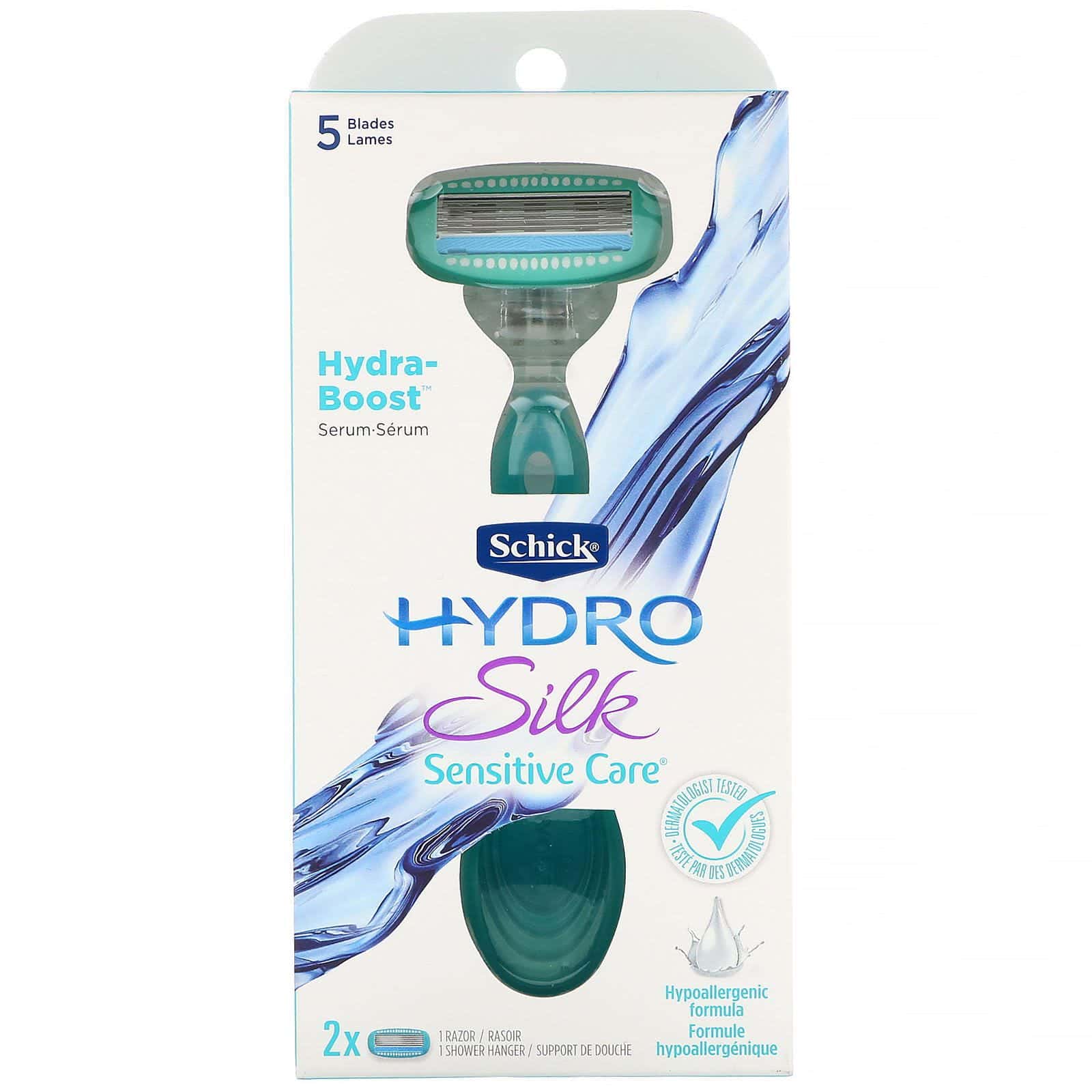 Schick, Hydro Silk, Sensitive Care, 1 rasuradora, 2 repuestos