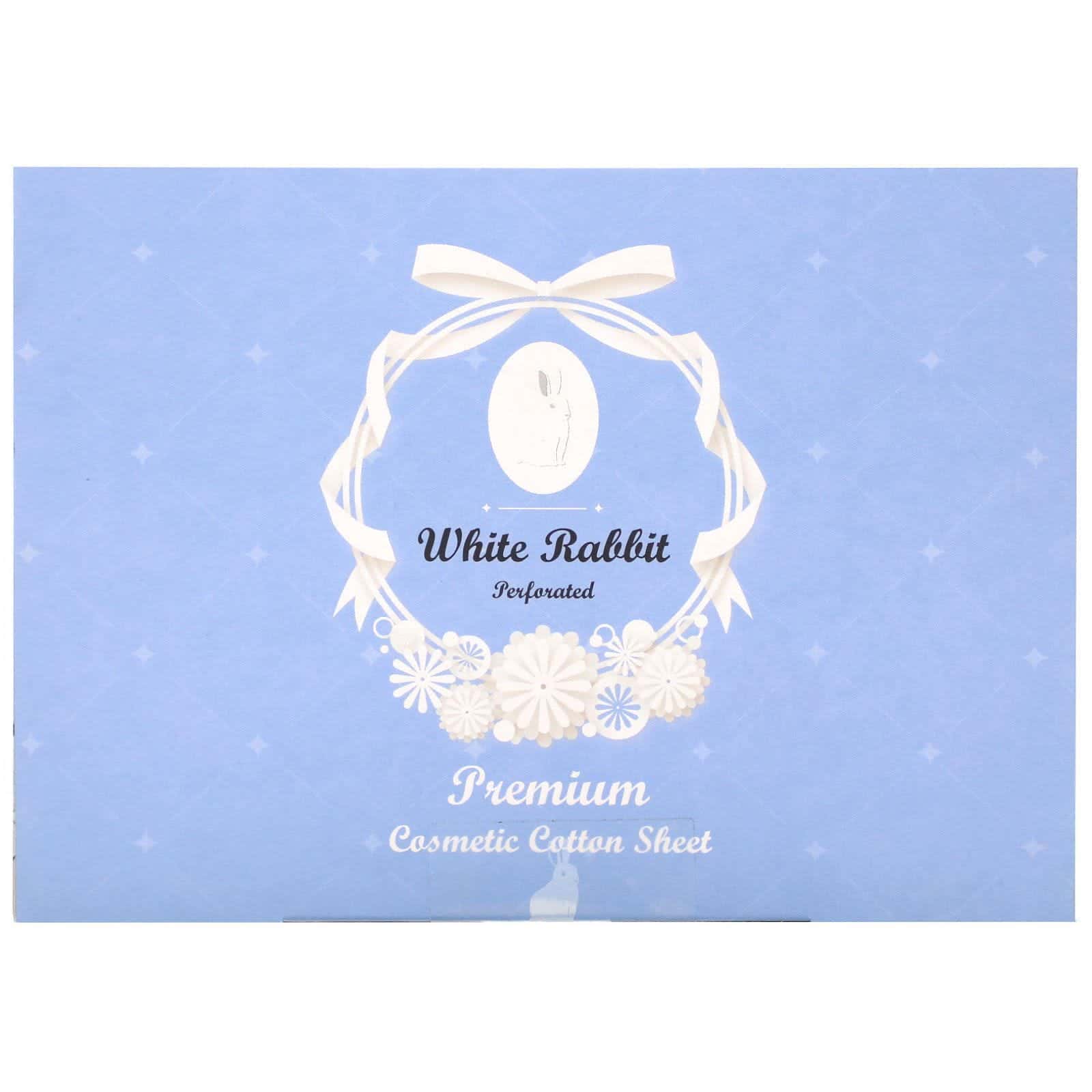 White Rabbit, Premium Cosmetic Cotton Sheet, Perforated, 200 Sheets
