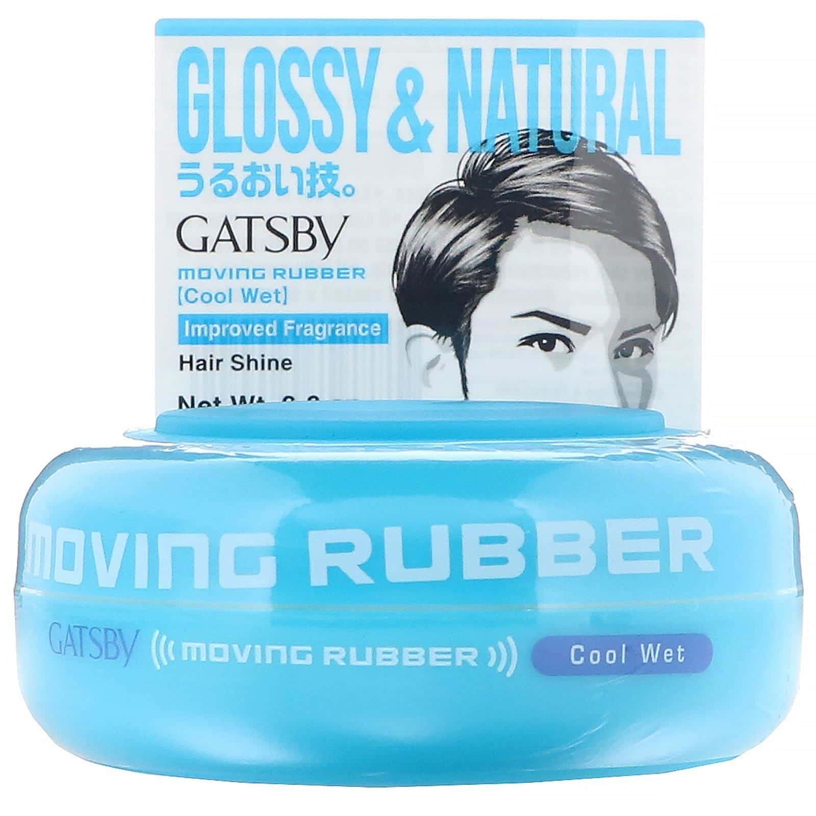 Mandom, Gatsby Moving Rubber, Cera de moldeado para el cabello, Frío húmedo, 79 g (2,8 oz)
