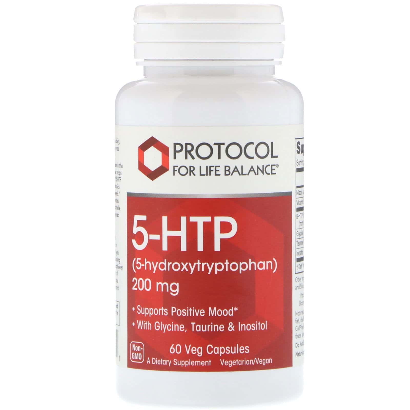 Protocol for Life Balance, 5-HTP, 200 mg, 60 cápsulas vegetales