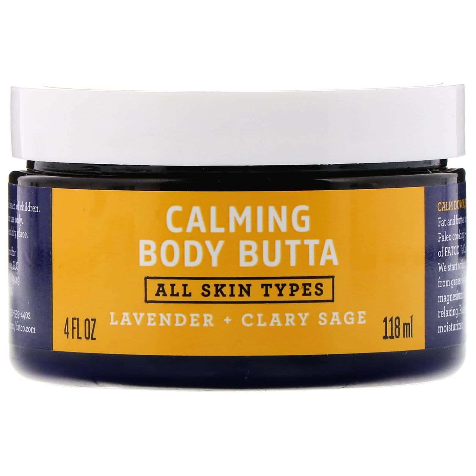 Fatco, Calming Body Butta, Lavender + Clary Sage, 4 fl oz (118 ml)
