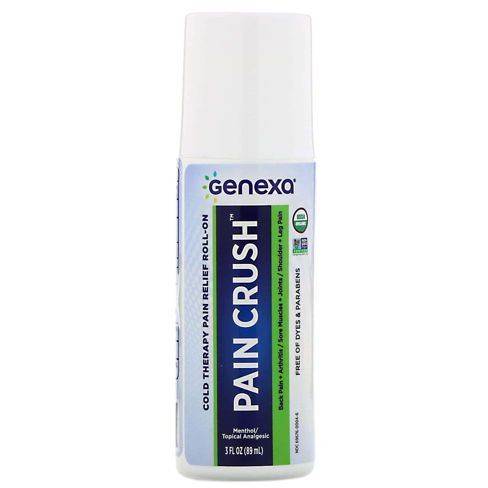 Genexa, Pain Crush, Terapia roll-on en frío para aliviar el dolor, 89 ml (3 oz. líq.)