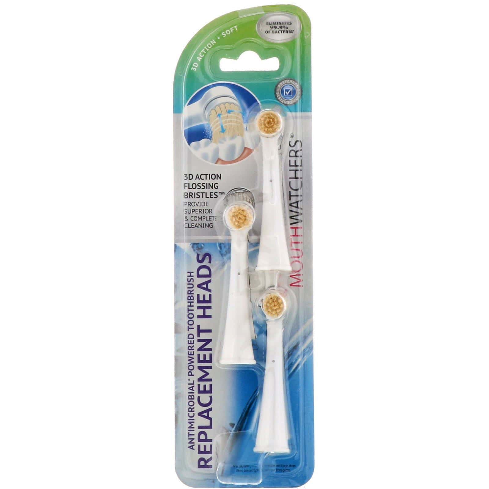 Dr. Plotka, MouthWatchers, Cabezales de repuesto para Cepillo dental antibacteriano, Pack de 3