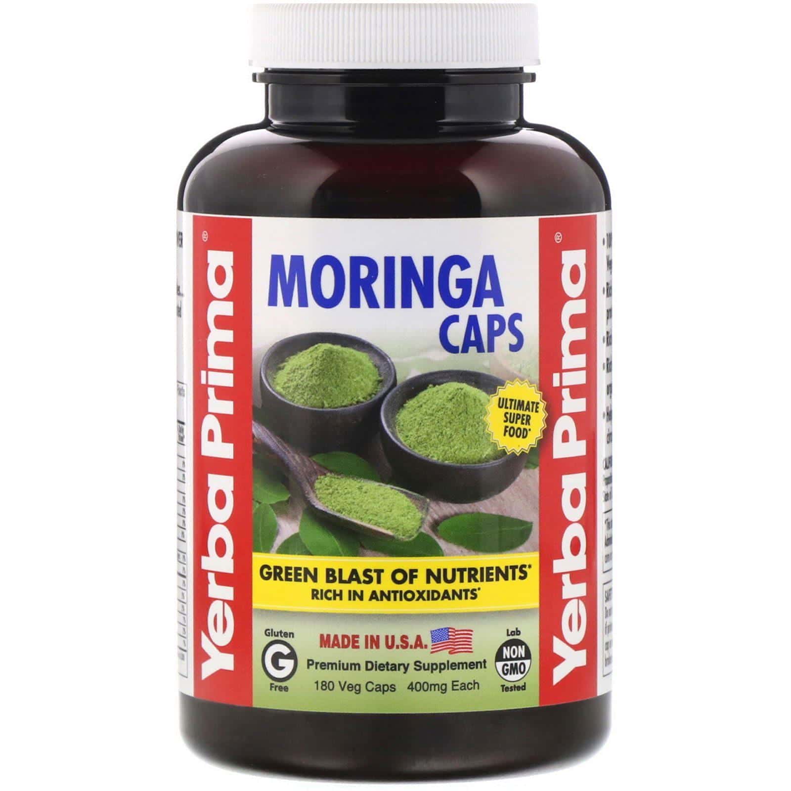Yerba Prima, Cápsulas de moringa, 400 mg, 180 cápsulas vegetarianas