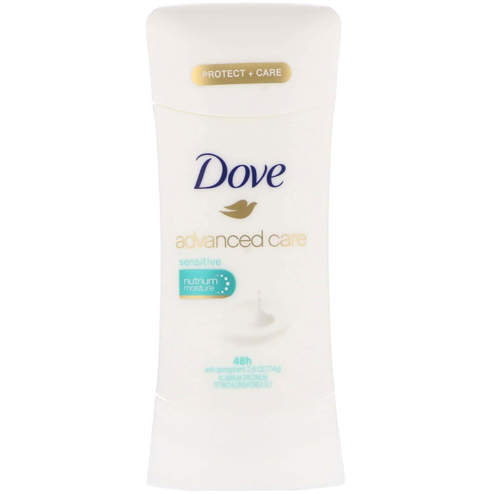 Dove, Advanced Care, Sensitive, Desodorante antitranspirante para piel sensible, 74 g (2,6 oz)