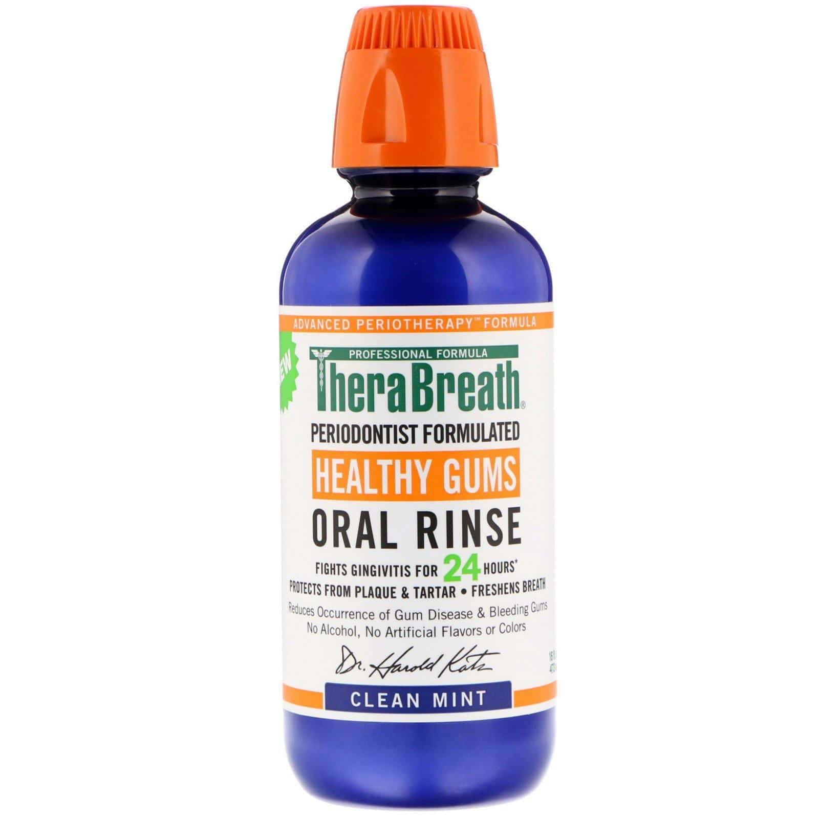 TheraBreath, Enjuague oral para encías saludables, sabor a menta fresca, 16 fl. Oz (473 ml)
