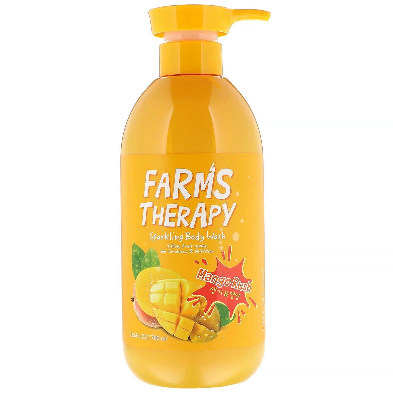 Doori Cosmetics, Tratamiento de la granja, Jabón líquido para el cuerpo resplandeciente, Ráfaga de mango, 700 ml (23,6 oz. líq.)