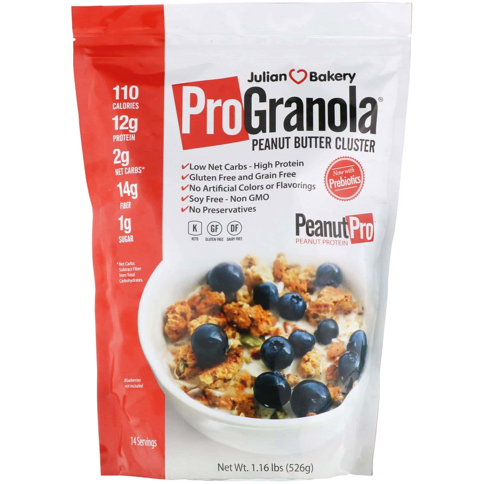 Julian Bakery, ProGranola, Clusters de Mantequilla de Maní, 526 g (1.16 lb)