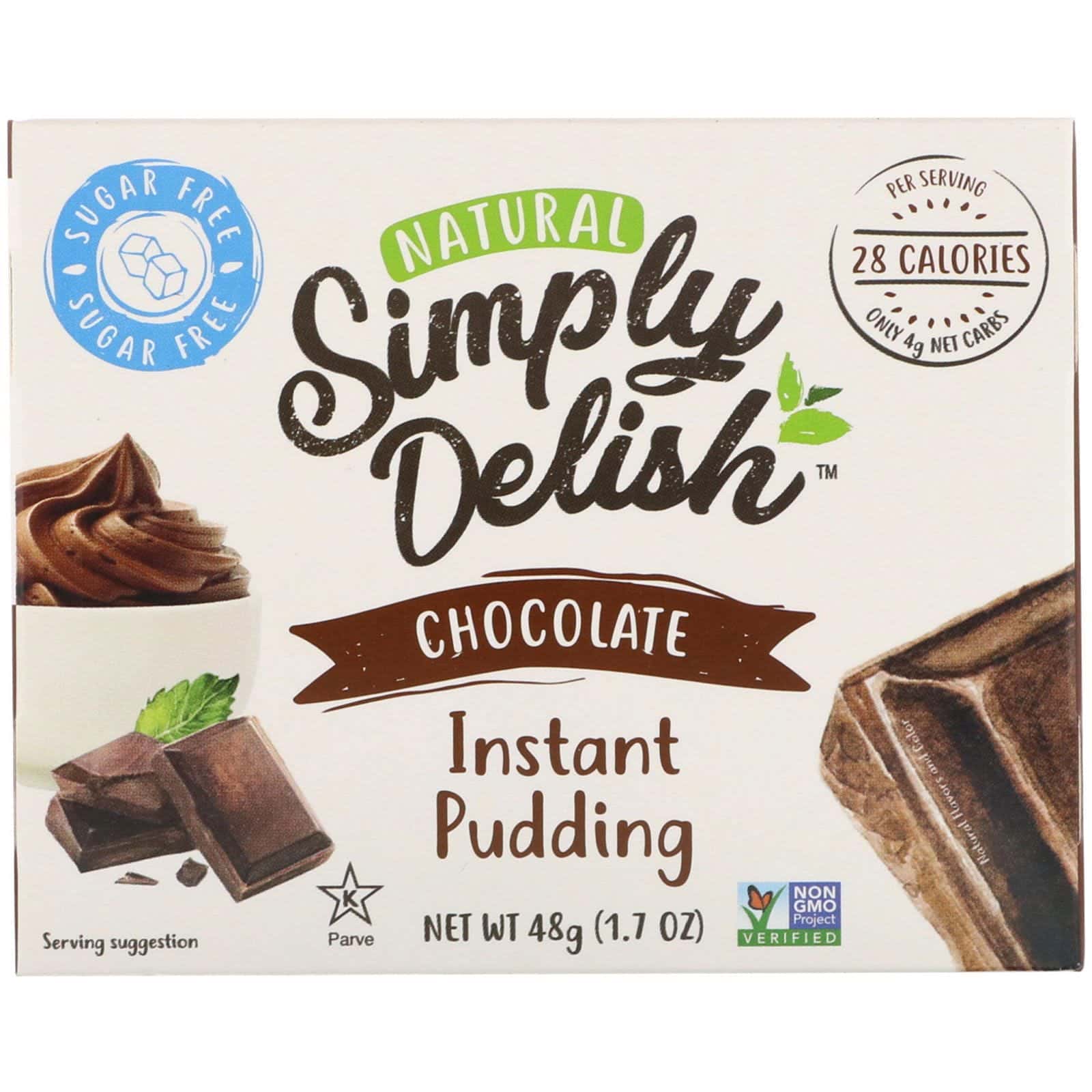 Natural Simply Delish, Postre instantáneo natural, chocolate, 48 g (1,7 oz)