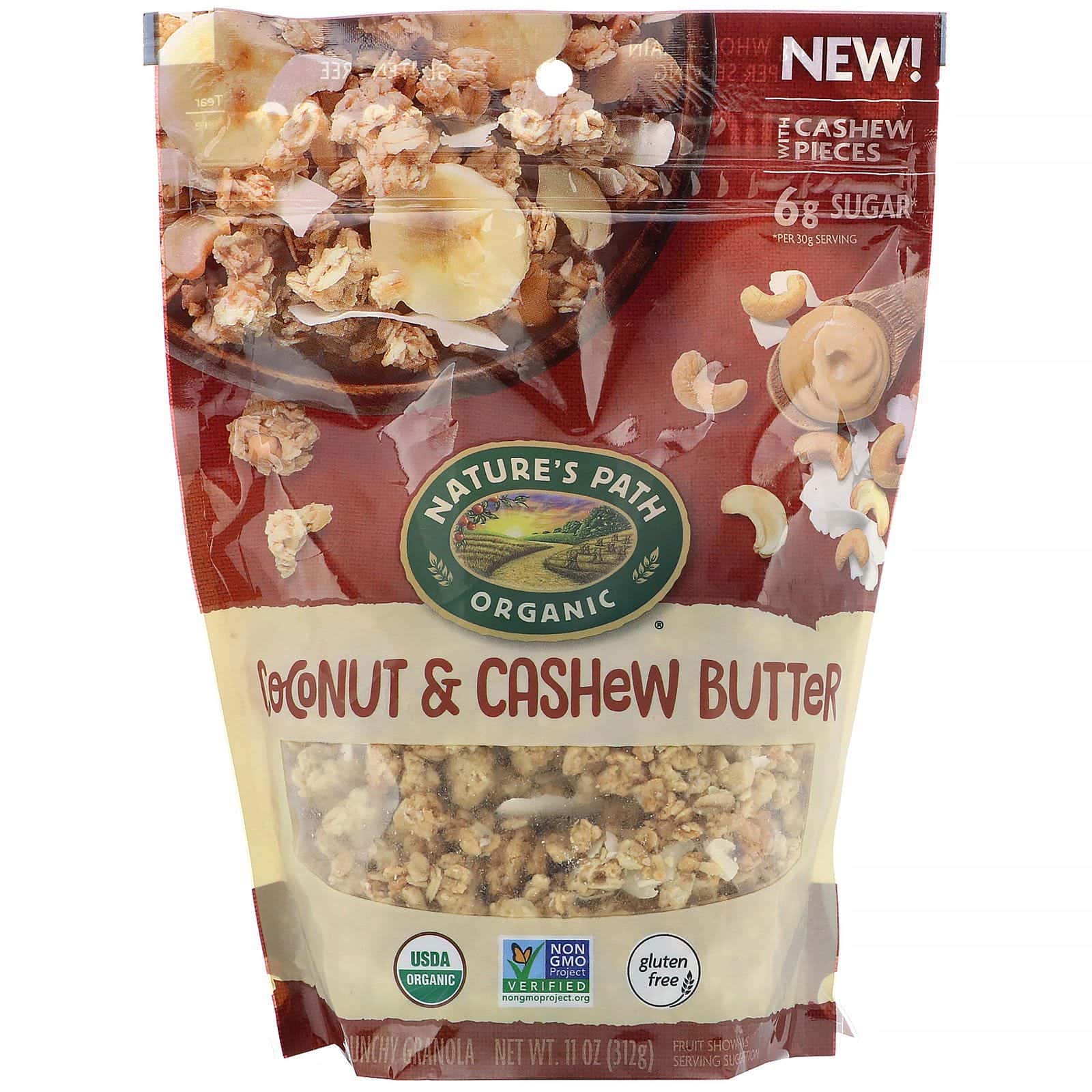 Nature's Path, Granola crujiente, coco y manteca de castañas de cajú, 312 g (11 oz)