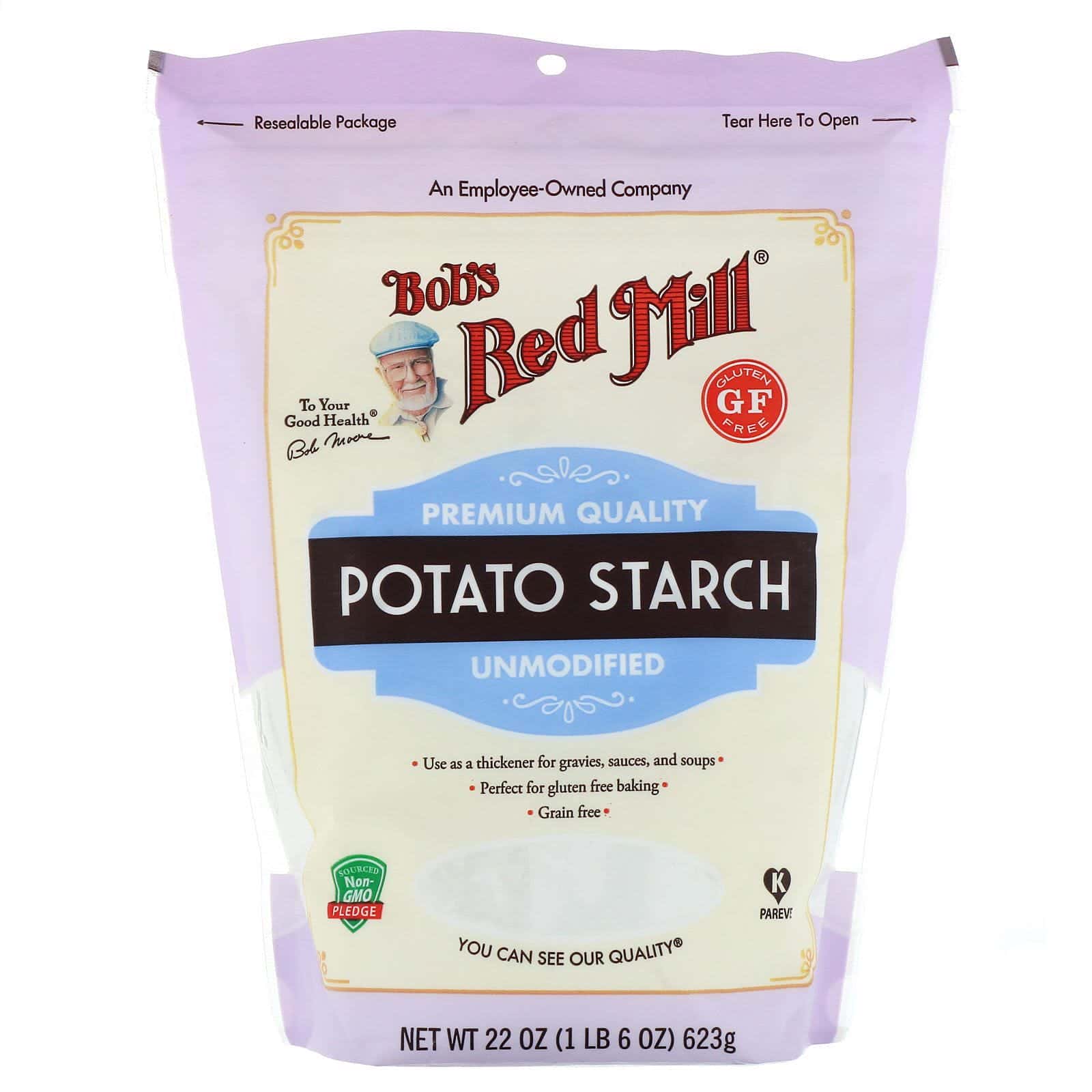 Bob's Red Mill, Almidón de patata, sin modificar, sin gluten, 623 g (22 oz)