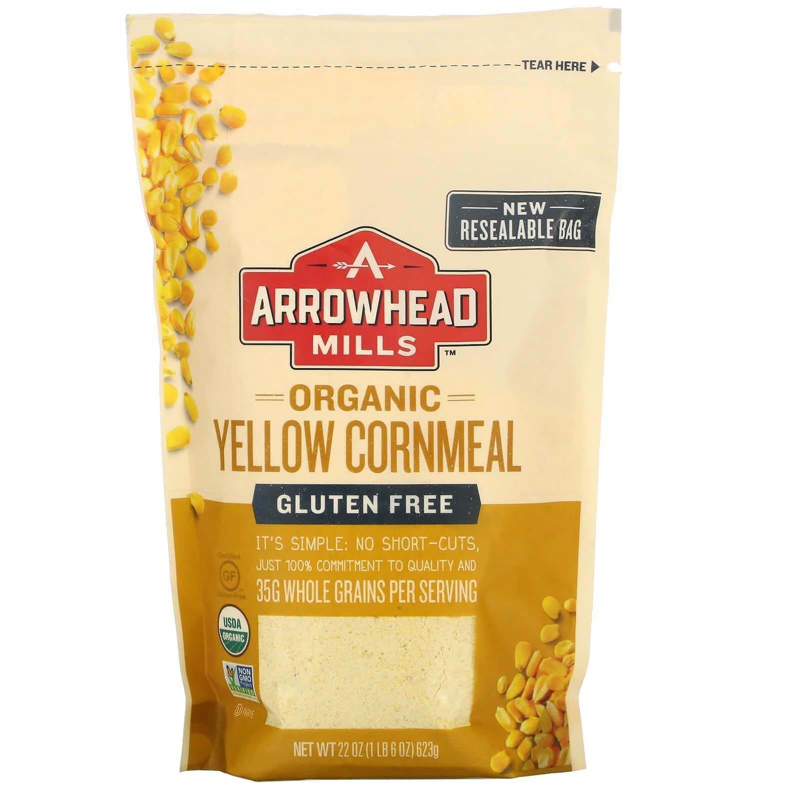 Arrowhead Mills, Harina de maíz amarillo orgánico, 623 g (22 oz)