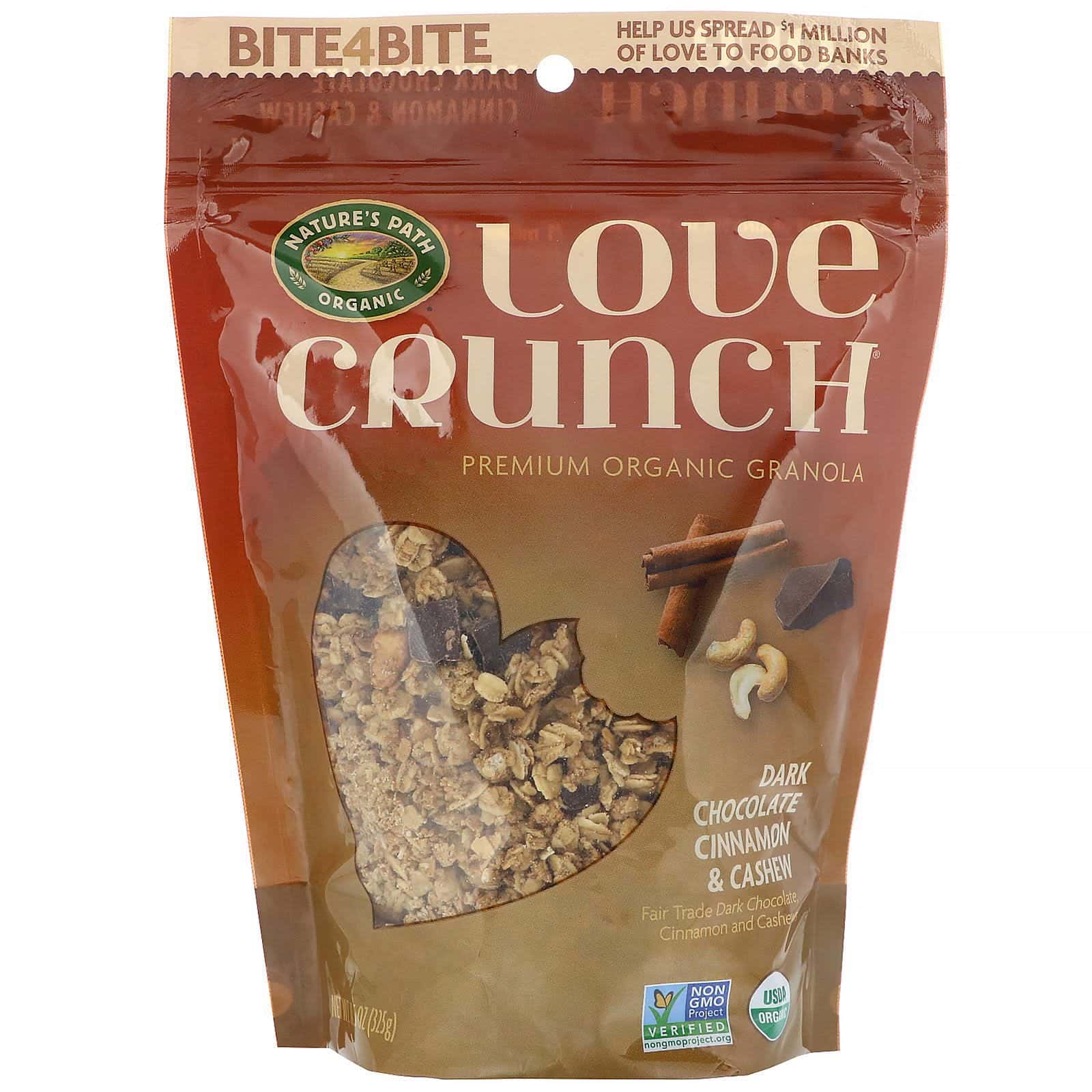 Nature's Path, Love Crunch, chocolate amargo, canela y castañas de cajú 325 g (11,5 oz)