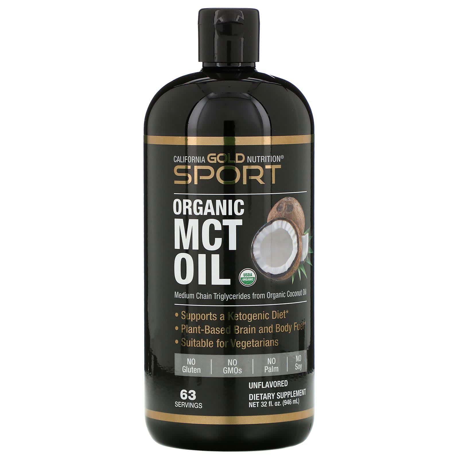 California Gold Nutrition, SPORTS, Aceite de MCT orgánico, Sin sabor, 946 ml (32 oz. líq.)