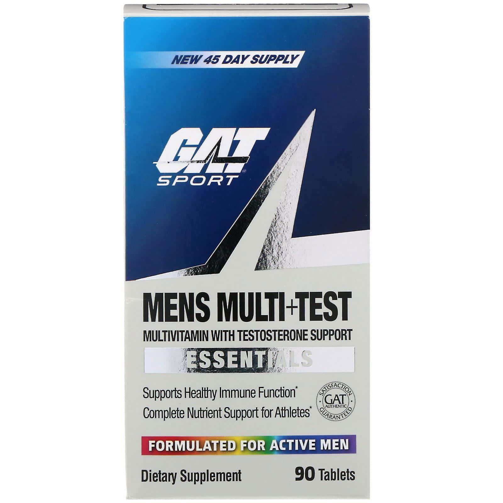 GAT, Multivitamínico + Testosterona para hombres, con apoyo de testosterona, 90 comprimidos