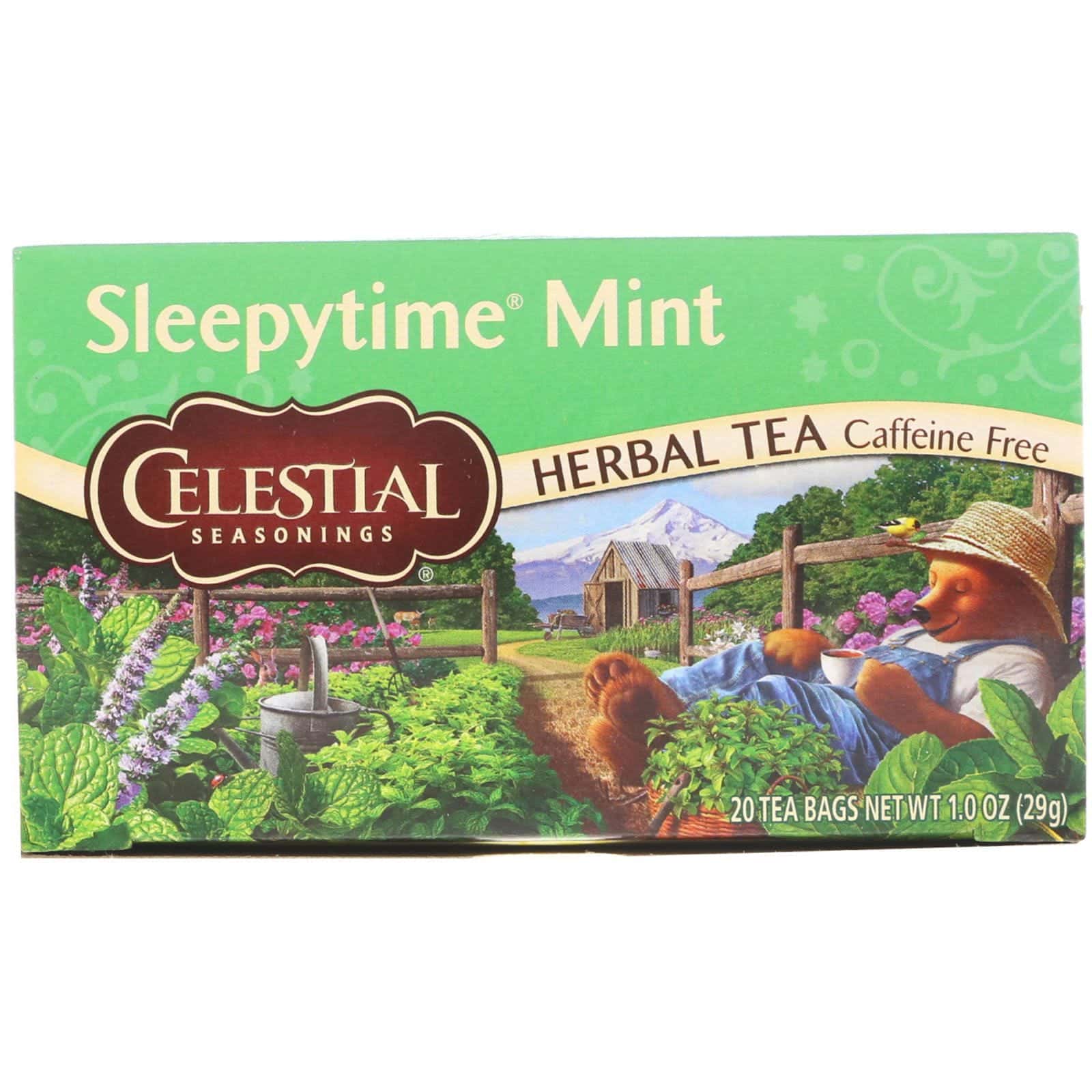 Celestial Seasonings, Té de hierbas, Sleepytime Mint, sin cafeína, 20 saquitos de té - 1,0 oz (29 g)