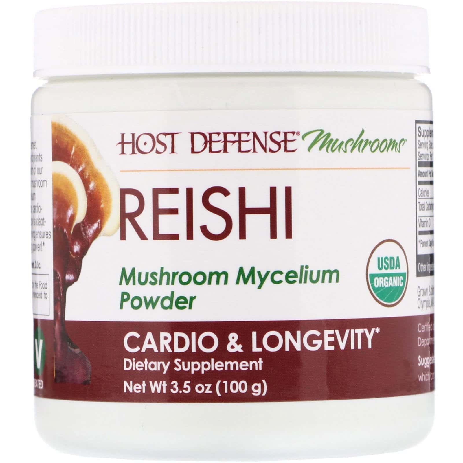 Fungi Perfecti, Reishi, micelios de hongo pulverizado, cardio y longevidad, 100 g (3,5 oz)