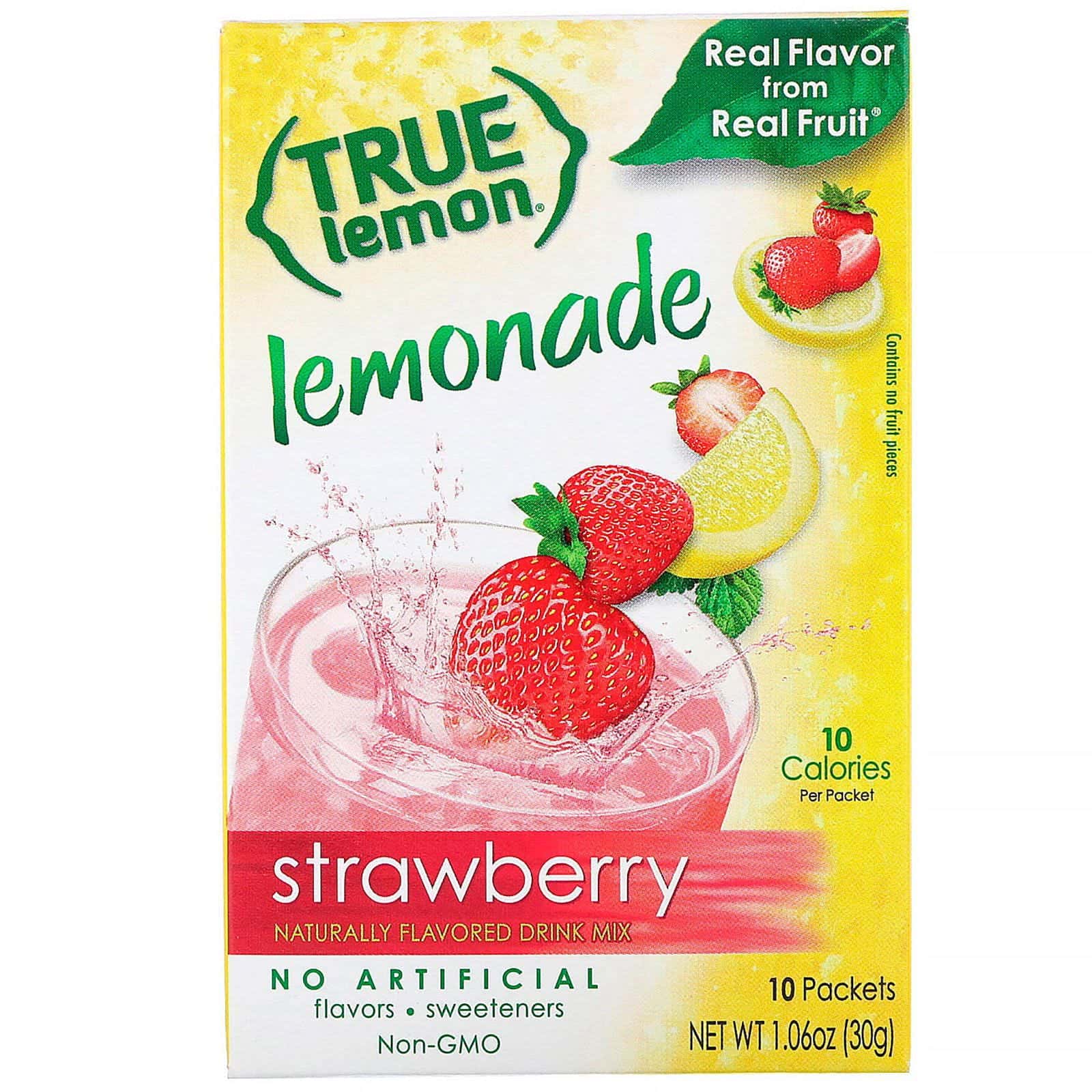 True Citrus, True Lemon, limonada y frutilla, 10 sobres, 1.06 oz (30 g)