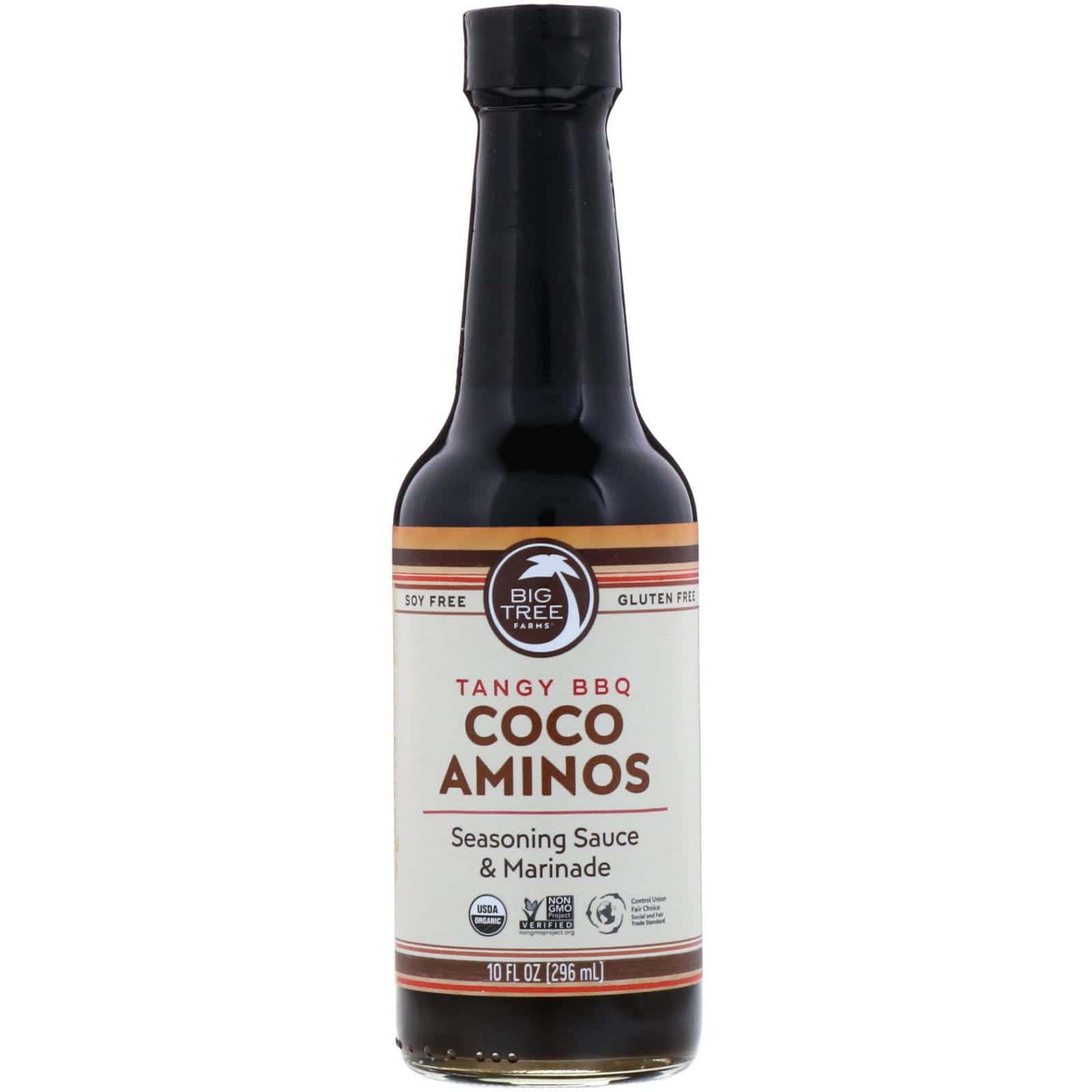 Big Tree Farms, Aminoácidos de coco orgánico, sazonador para salsas y marinadas, barbacoa ácida, 10 fl oz (296 ml)