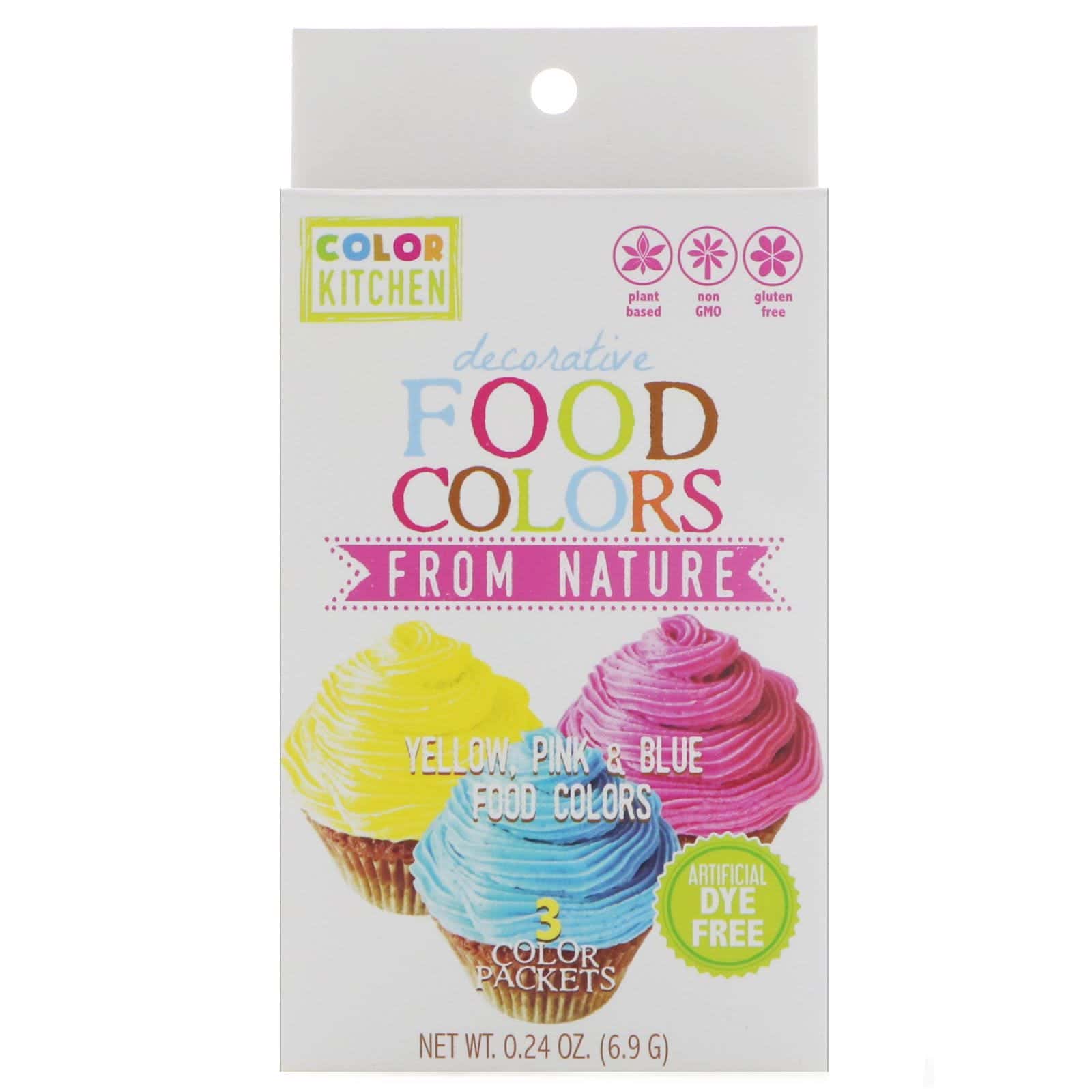 ColorKitchen, Decorativa, colores de la naturaleza para la comida, 3 paquetes de colores, 0.24 oz (6.9 g)