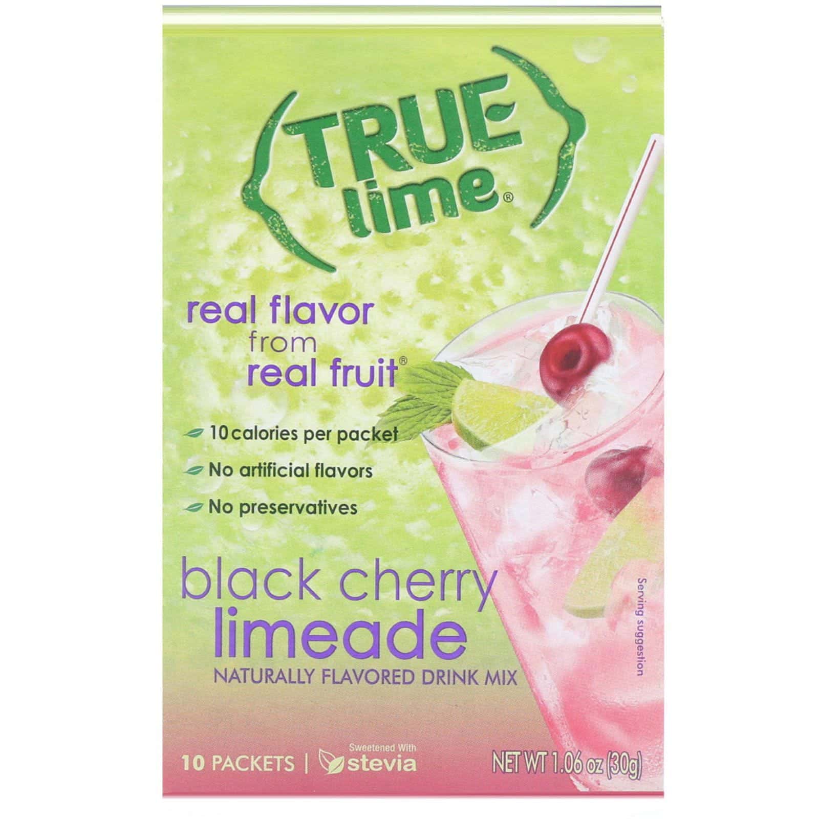 True Citrus, True Lime, lima y cereza negra, 10 sobre, 1.06 oz (30 g)