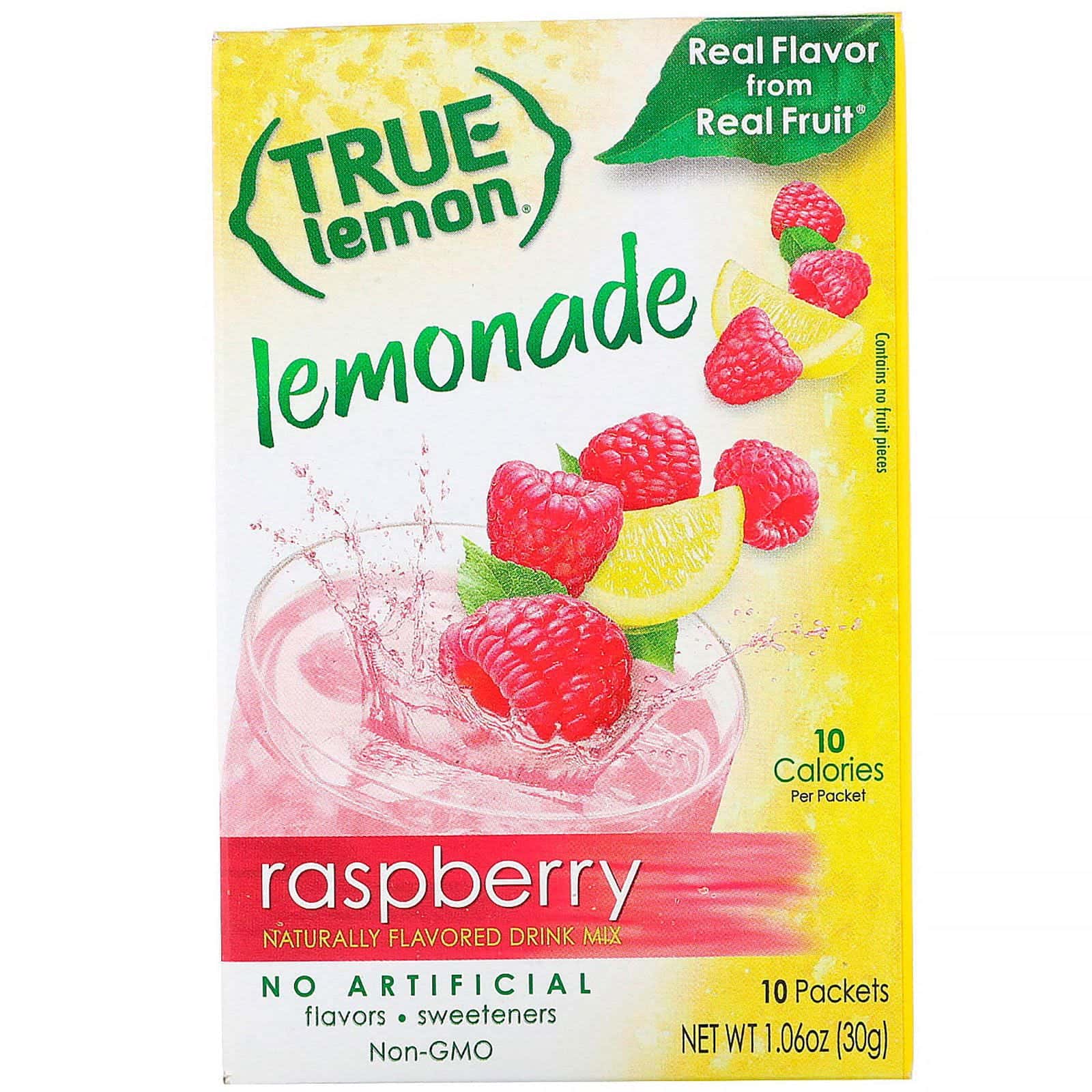True Citrus, True Lemon, limonada de frambuesa, 10 sobres, 1.06 oz (30 g)